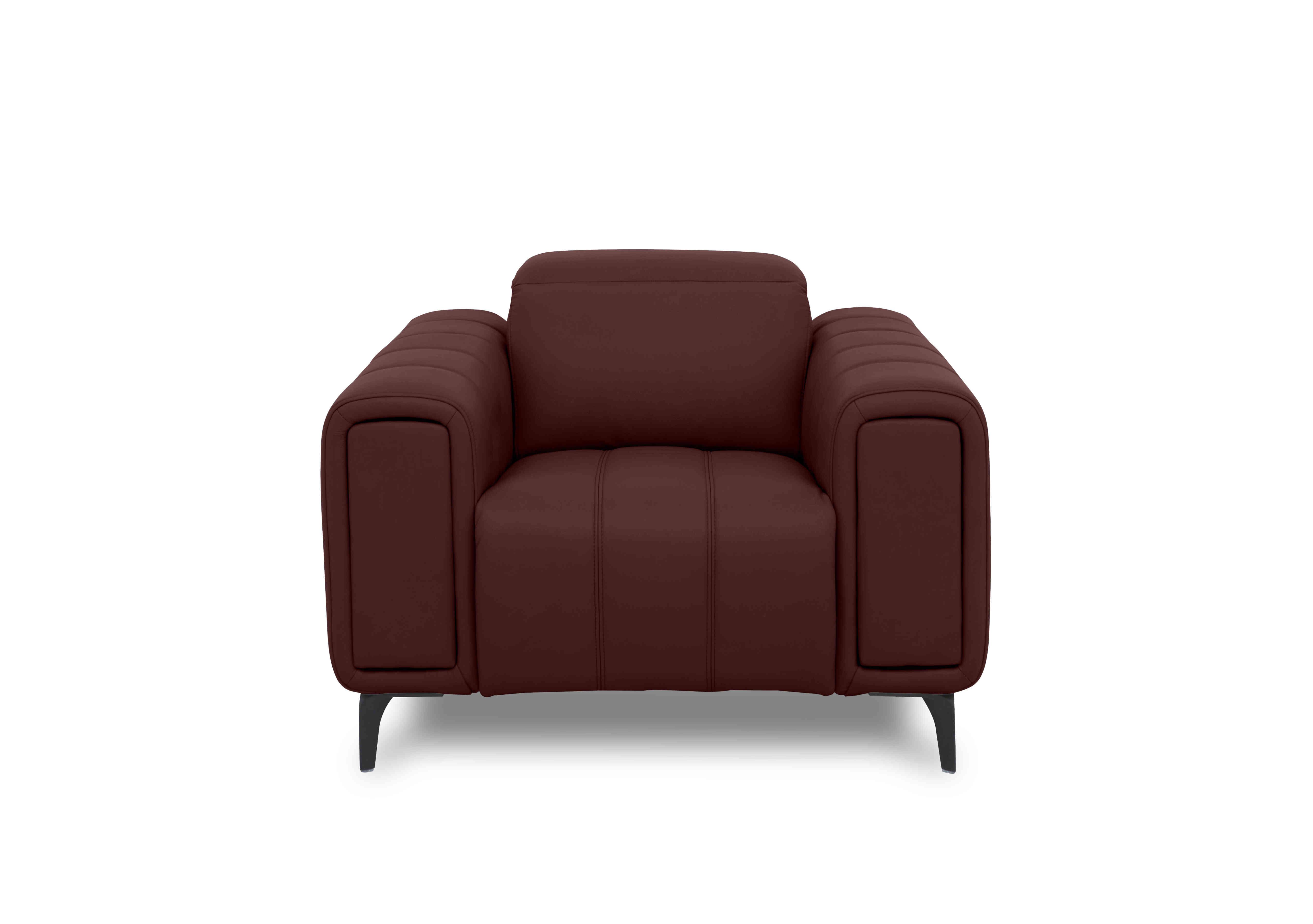 Elphaba Leather Chair with Storage Arms in Ruby Cat-60/15 on Furniture Village