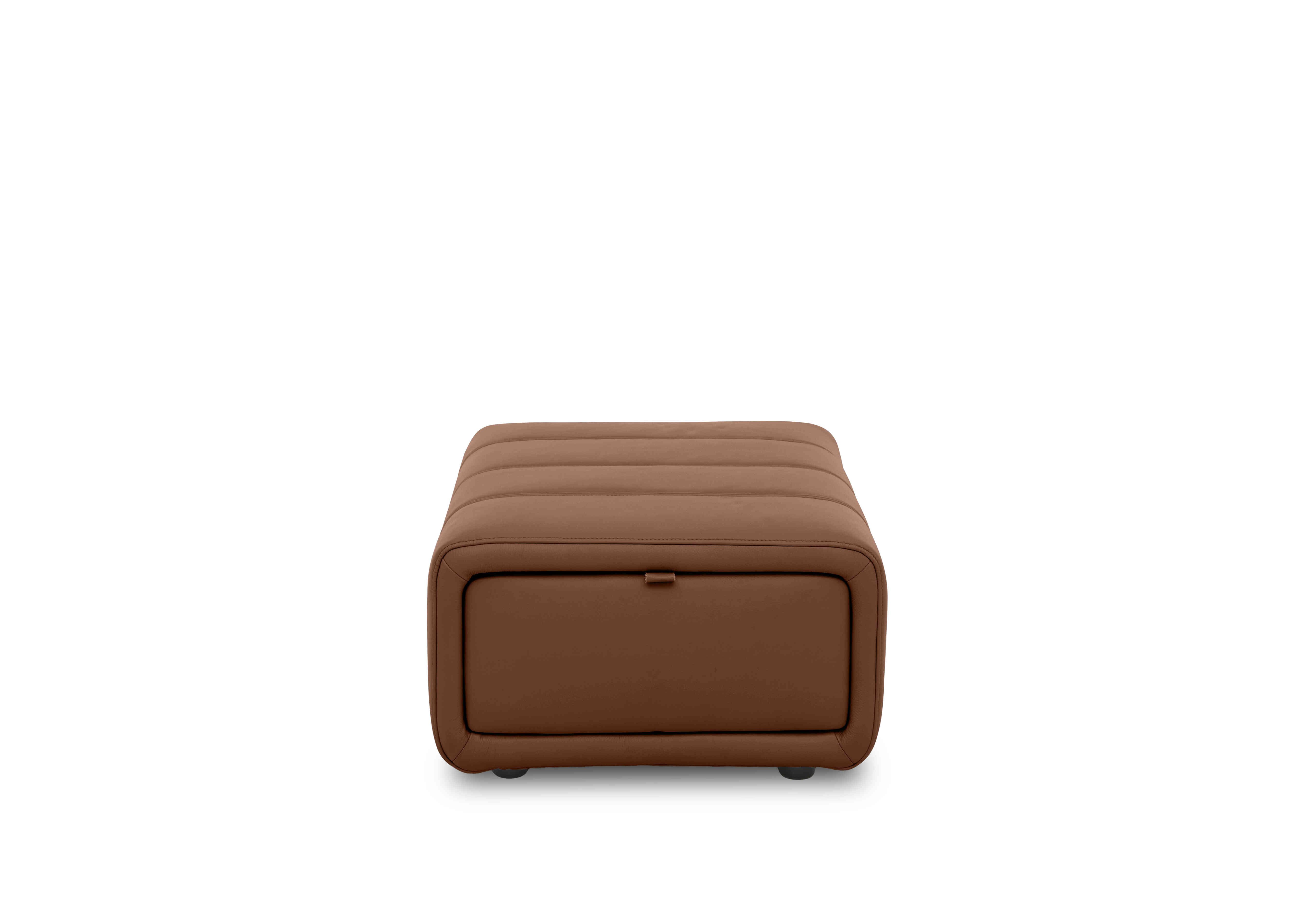 Elphaba Leather Storage Footstool in Butterscotch Cat-60/07 on Furniture Village