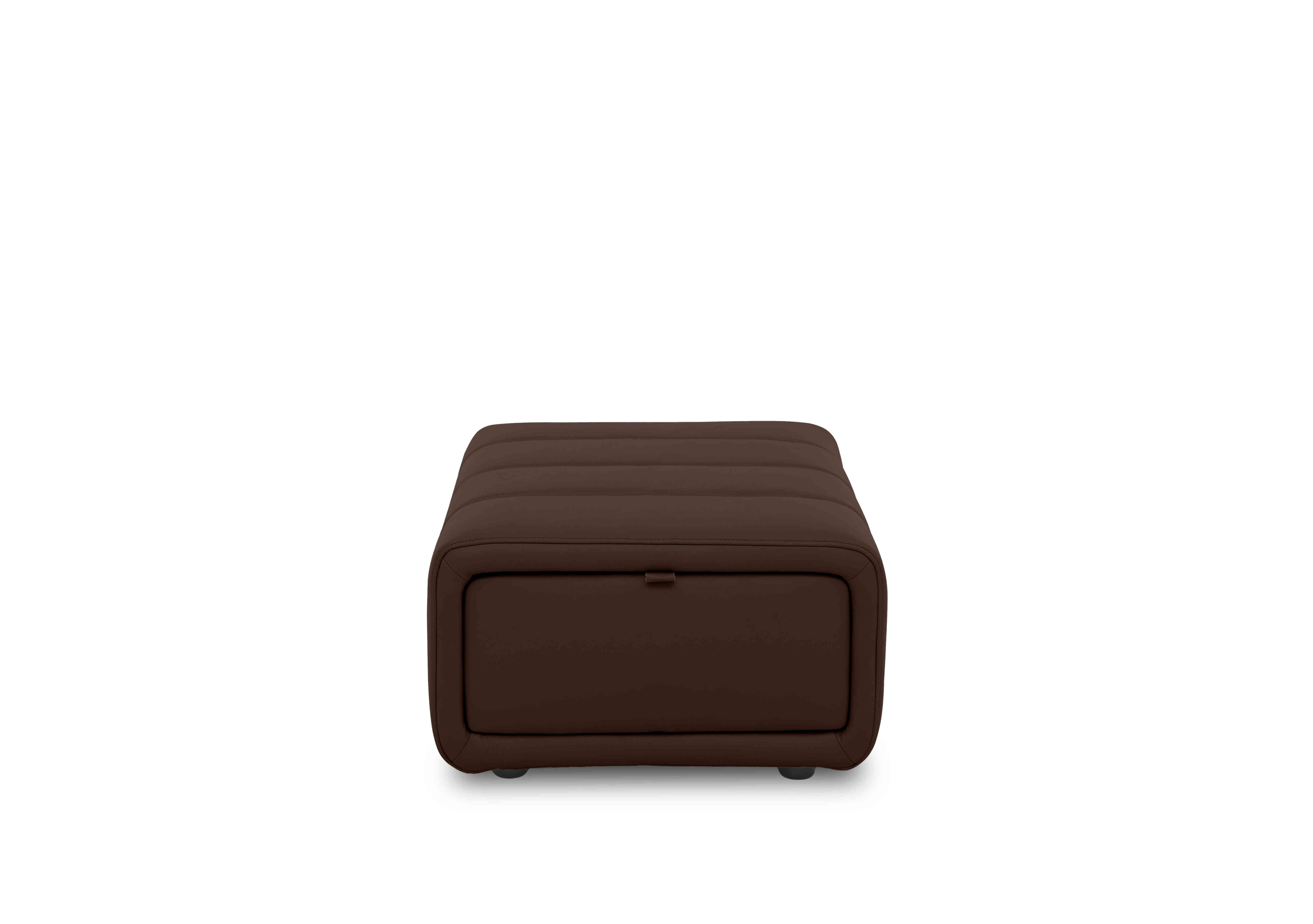 Elphaba Leather Storage Footstool in Chocolate Cat-60/08 on Furniture Village