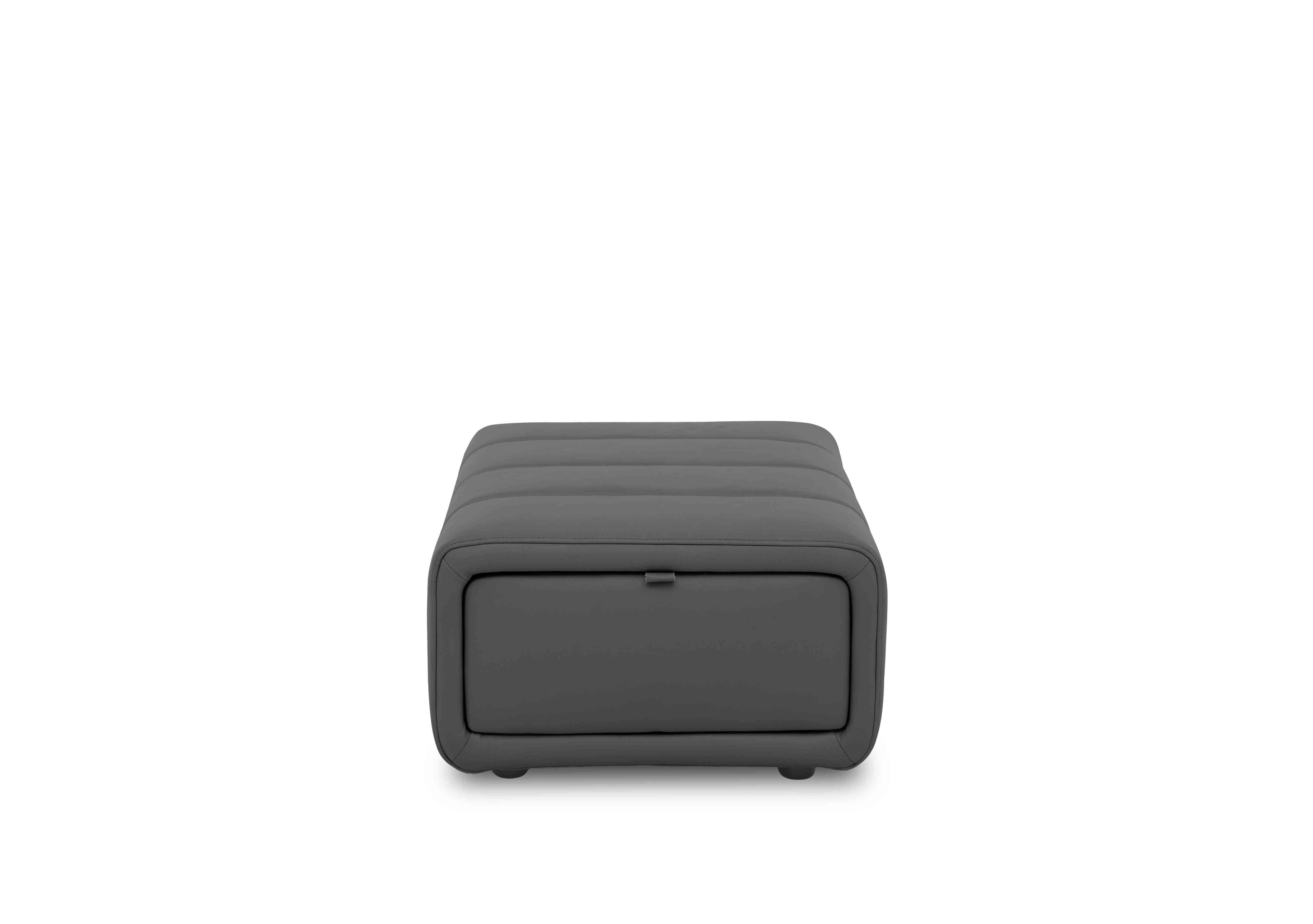 Elphaba Leather Storage Footstool in Granite Cat-60/33 on Furniture Village