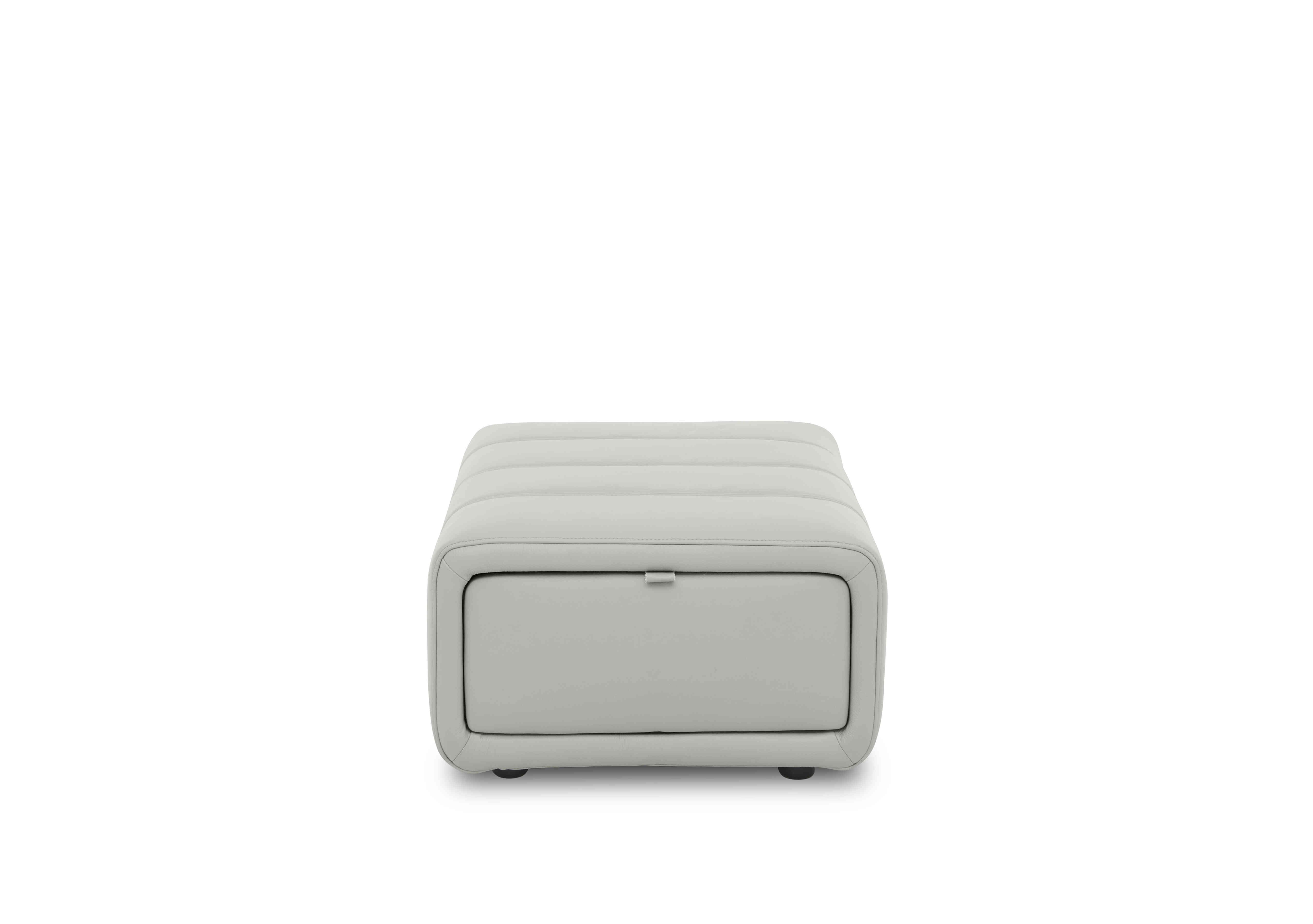 Elphaba Leather Storage Footstool in Light Grey Cat-40/27 on Furniture Village