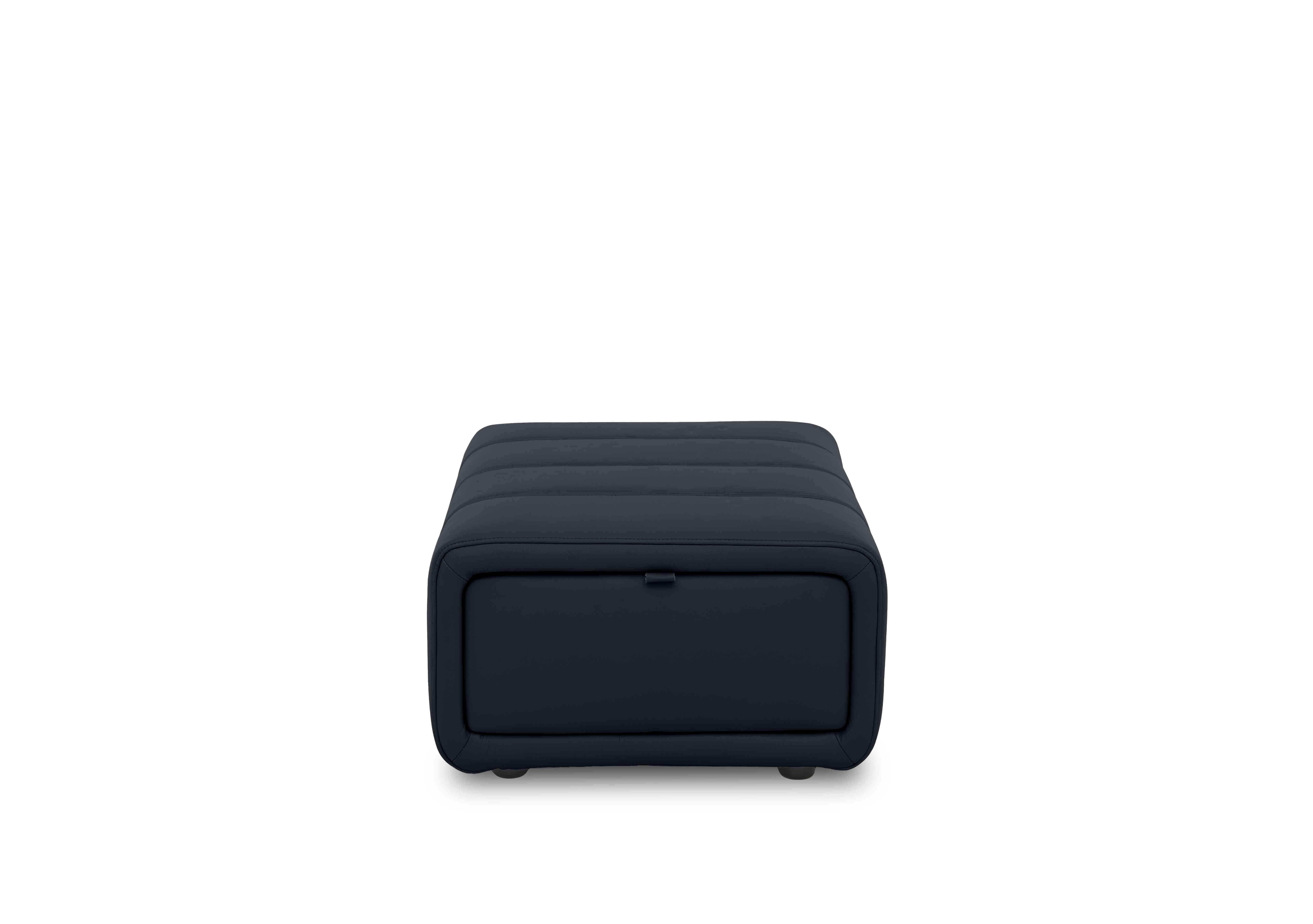 Elphaba Leather Storage Footstool in Navy Cat-60/24 on Furniture Village