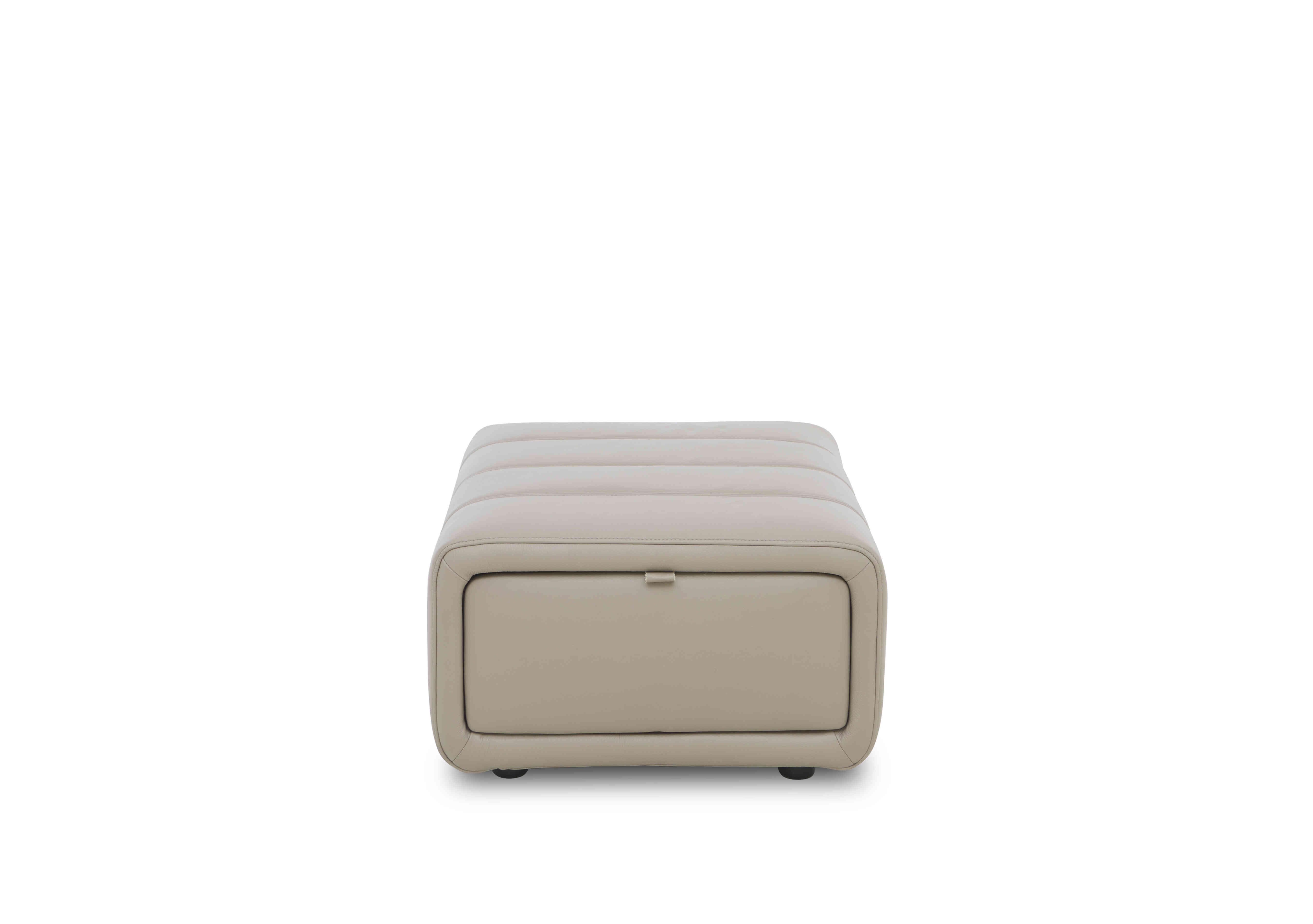 Elphaba Leather Storage Footstool in Oyster Cat-40/08 on Furniture Village