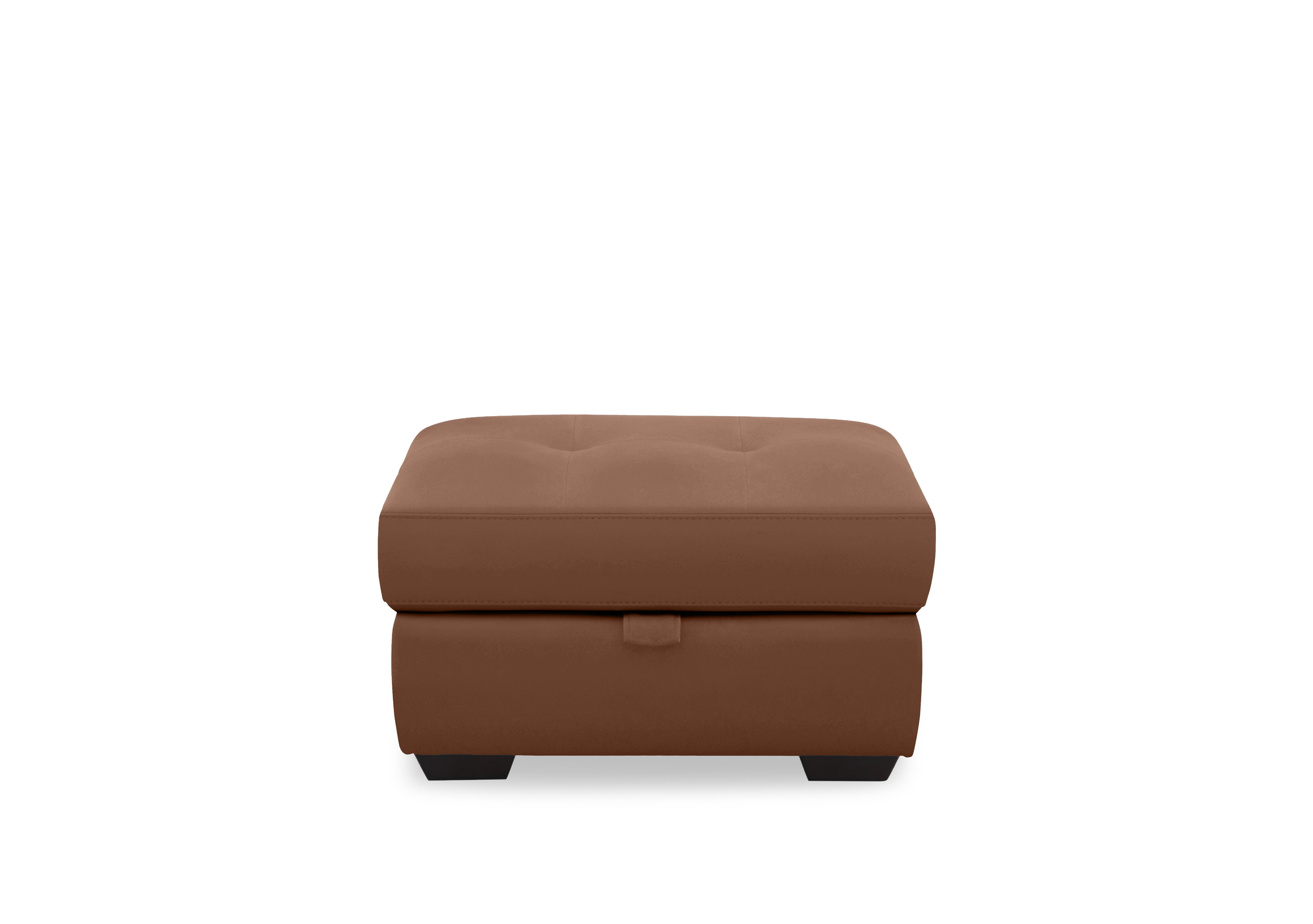 Dinky Leather Large Storage Footstool in Butterscotch Cat-60/07 on Furniture Village