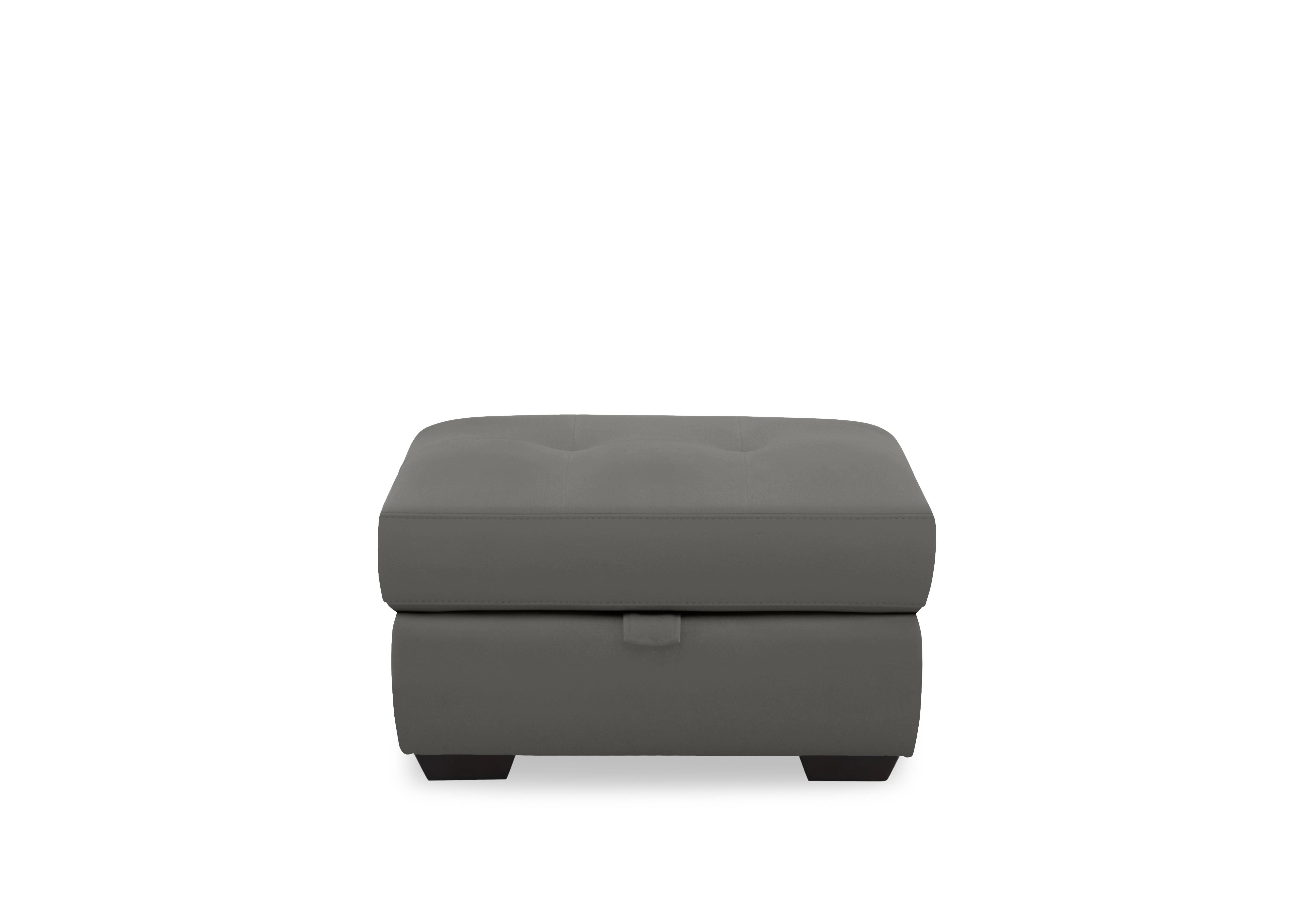 Dinky Leather Large Storage Footstool in Elephant Cat-40/15 on Furniture Village