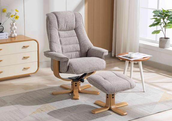 Riga Swivel Chair and Footstool