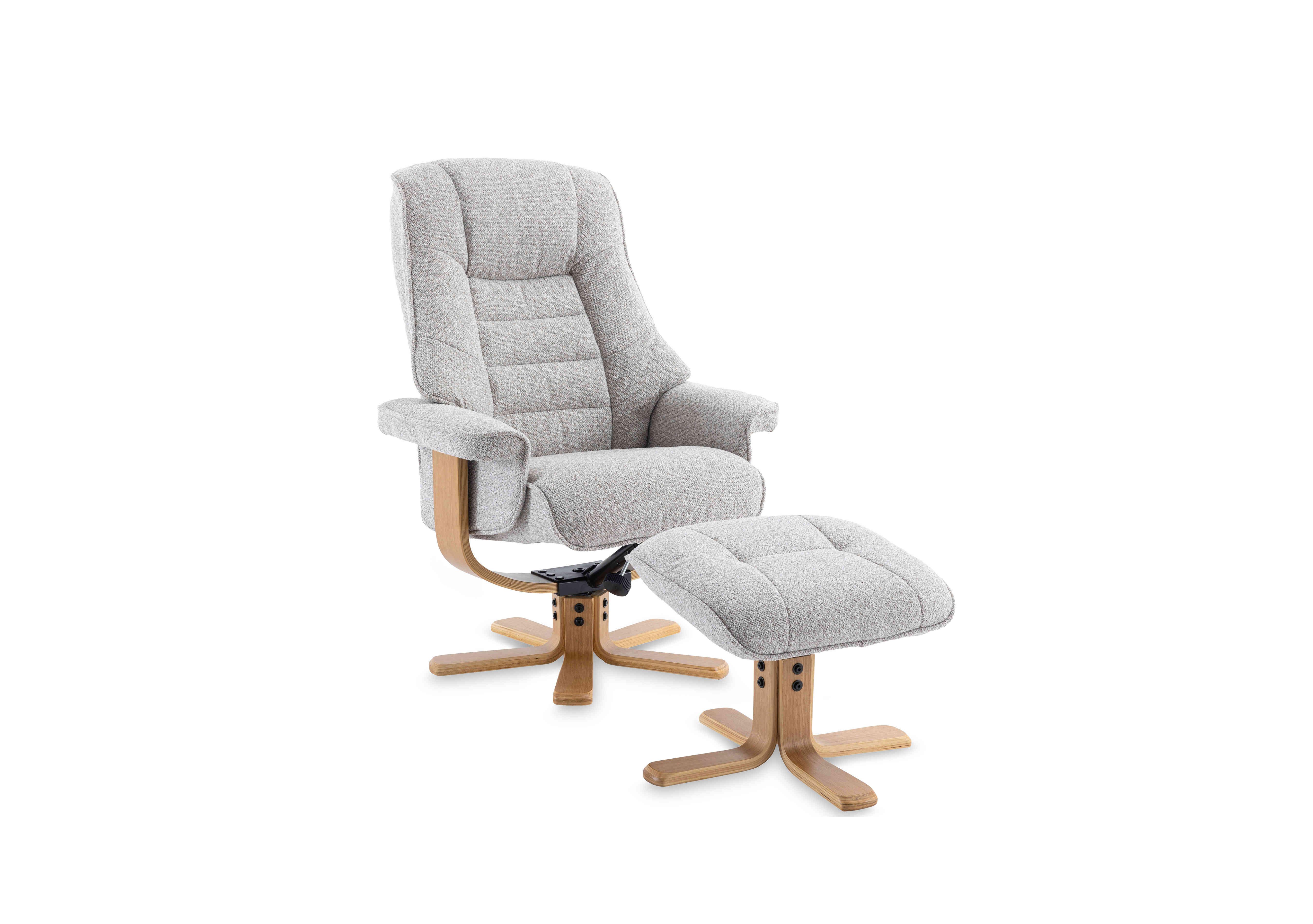 Riga Swivel Chair and Footstool in Greige on Furniture Village