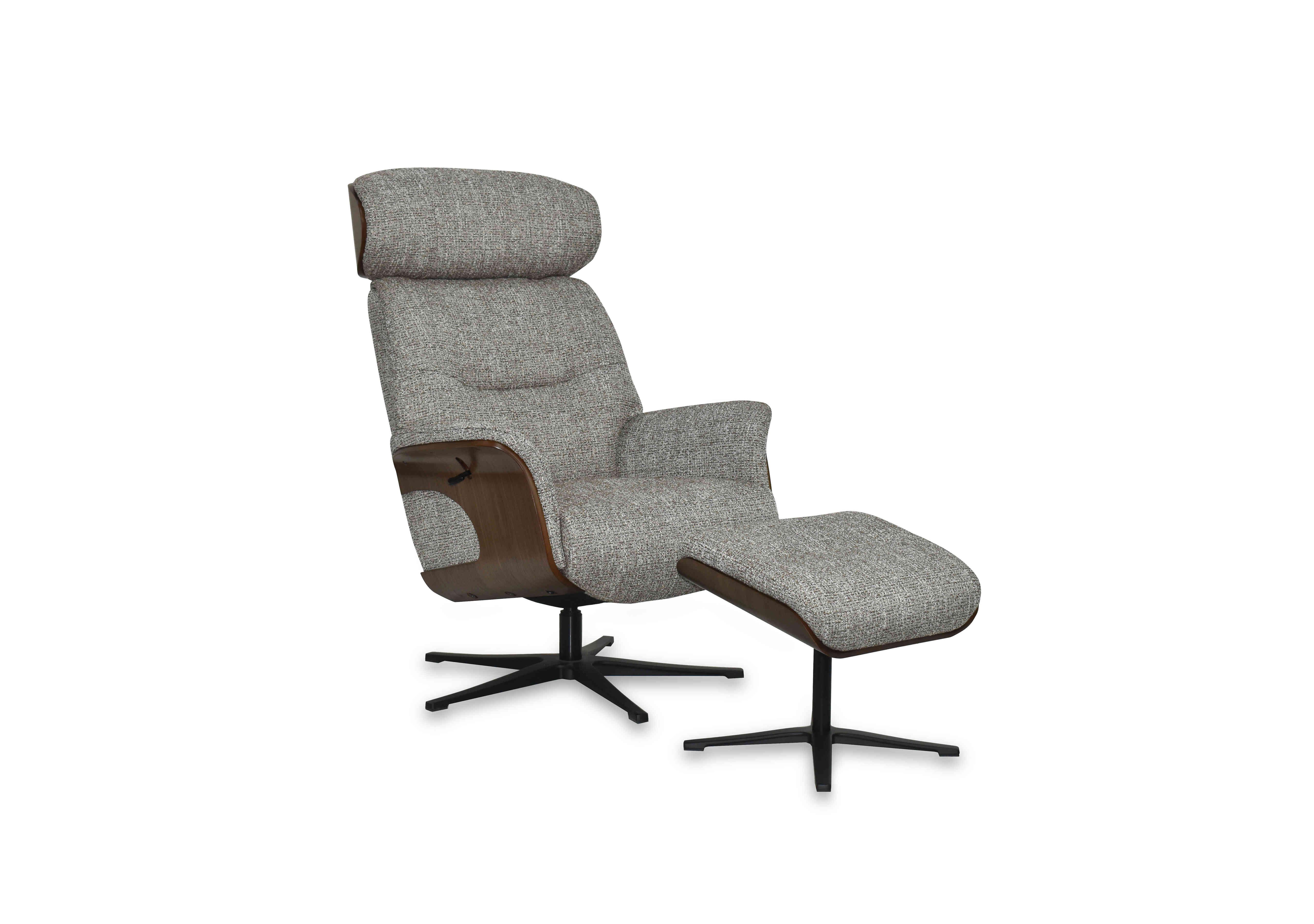 Bern Swivel Chair and Footstool in Cocoa on Furniture Village