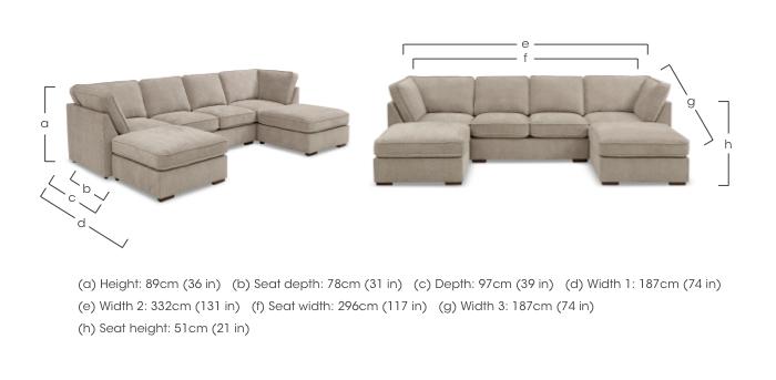 Emilia Large Fabric U-Shaped Sofa in  on Furniture Village