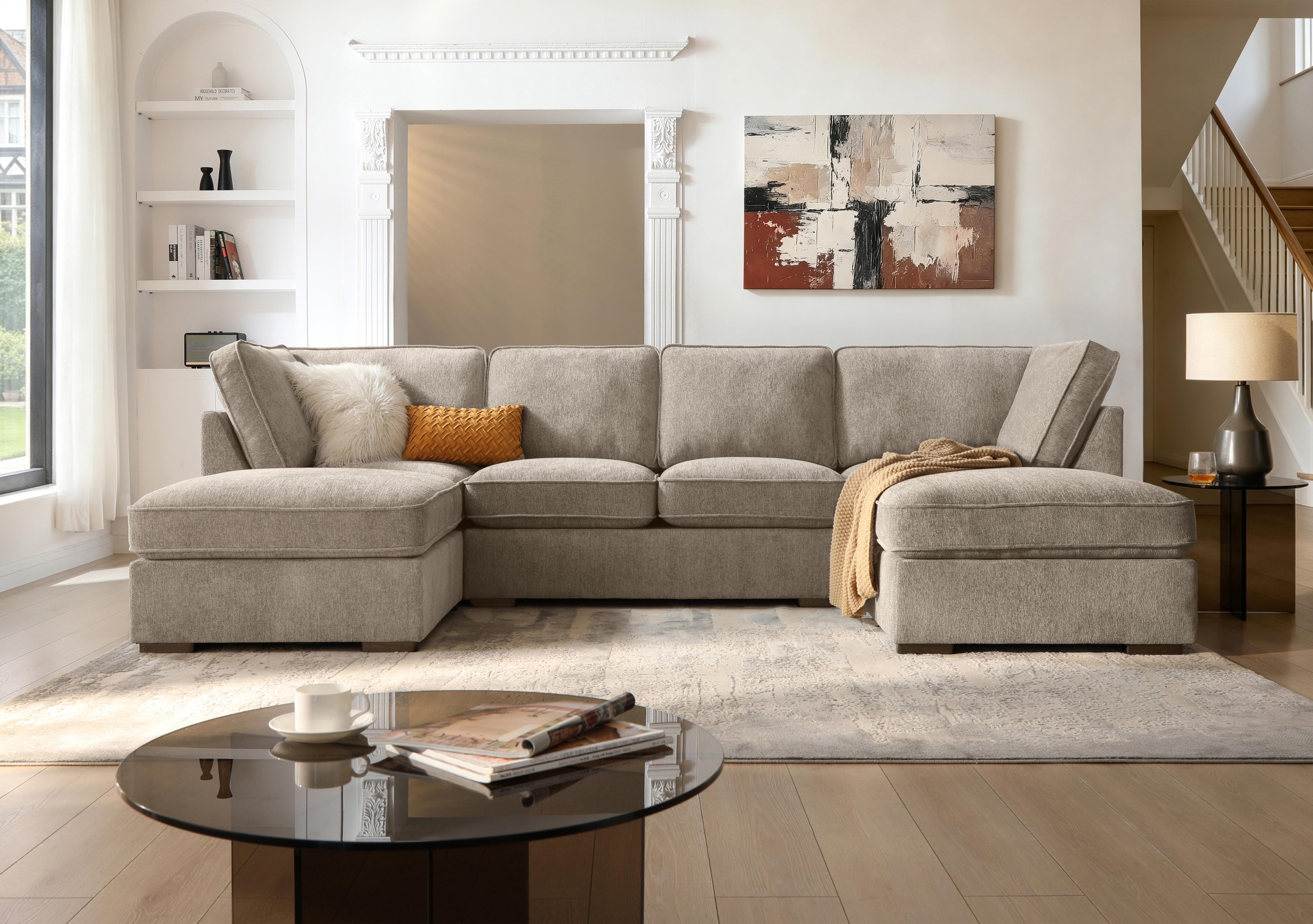 Emilia Large Fabric U-Shaped Sofa in  on Furniture Village