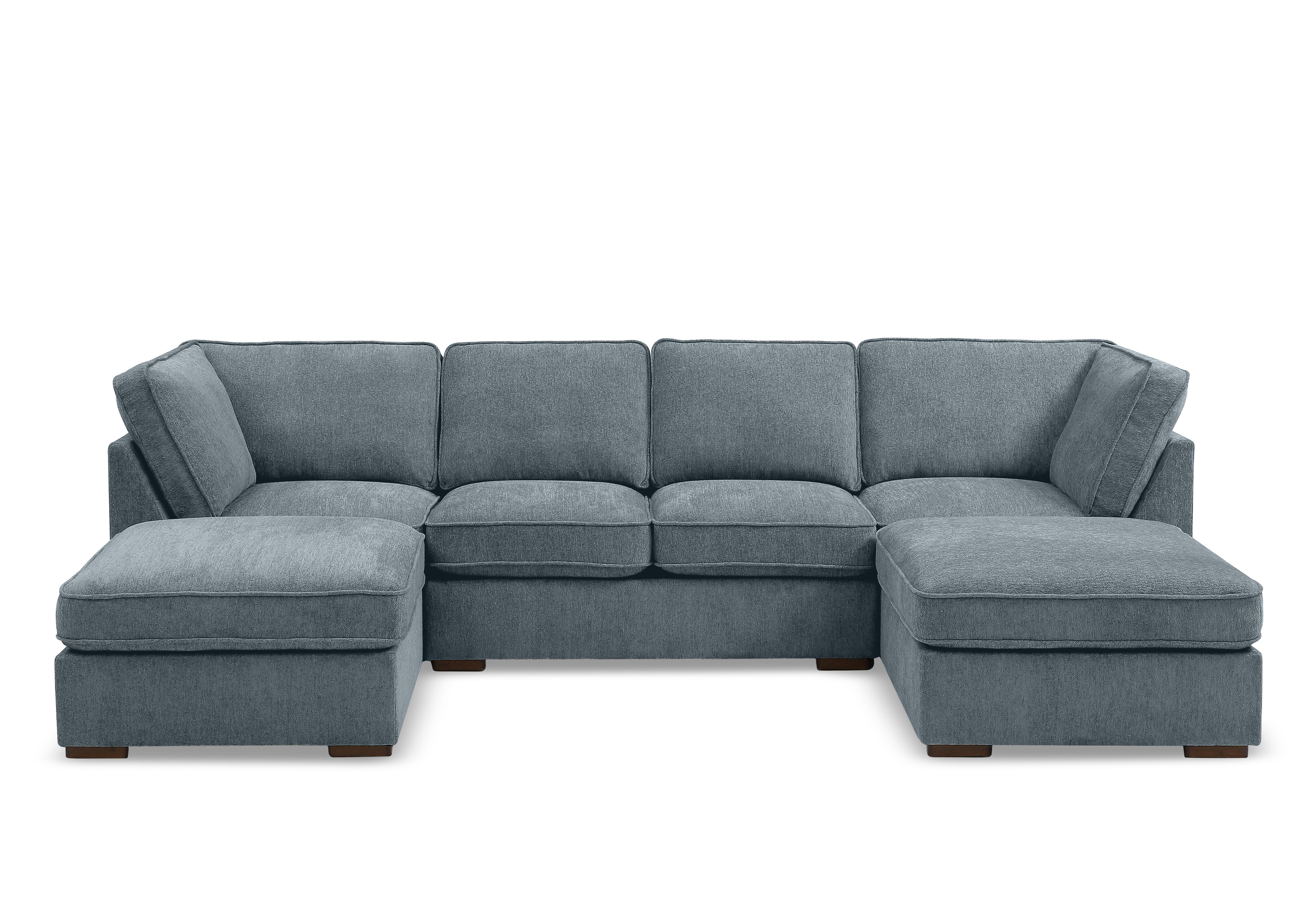 Emilia Large Fabric U-Shaped Sofa in Raven Dolphin on Furniture Village