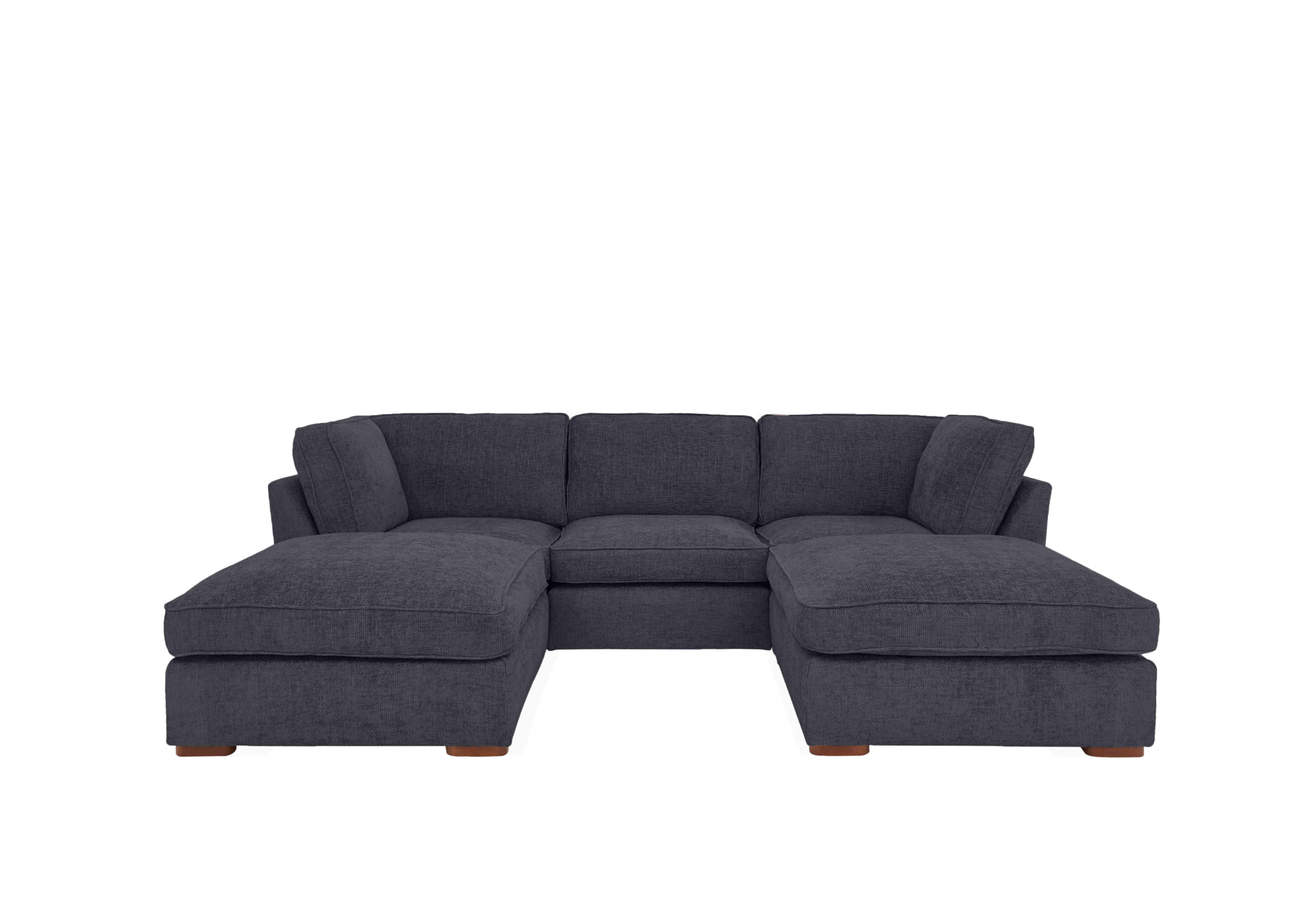 Emilia Standard U-Shaped Corner Sofa in Navy on Furniture Village