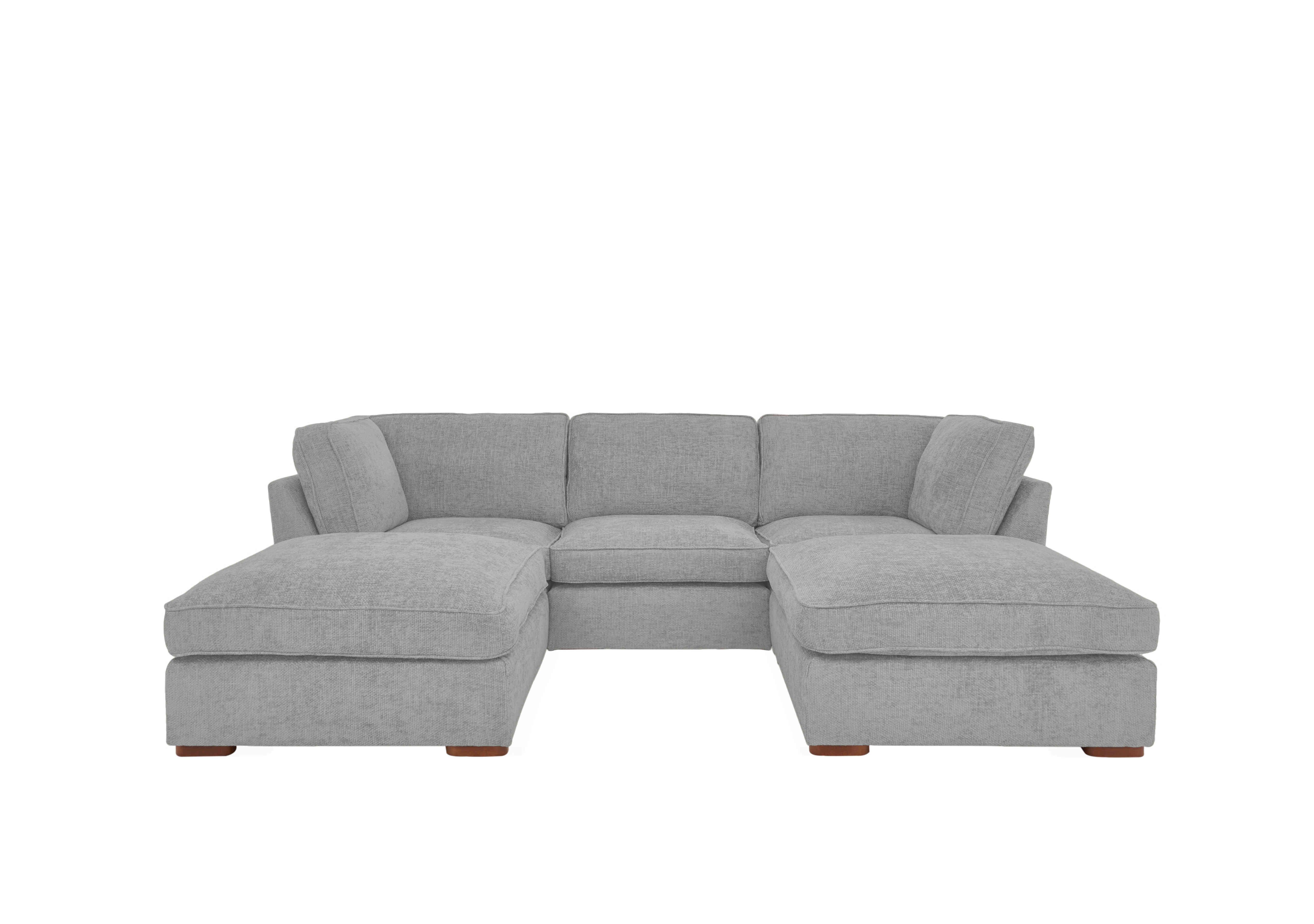 Emilia Standard U-Shaped Corner Sofa in Silver on Furniture Village