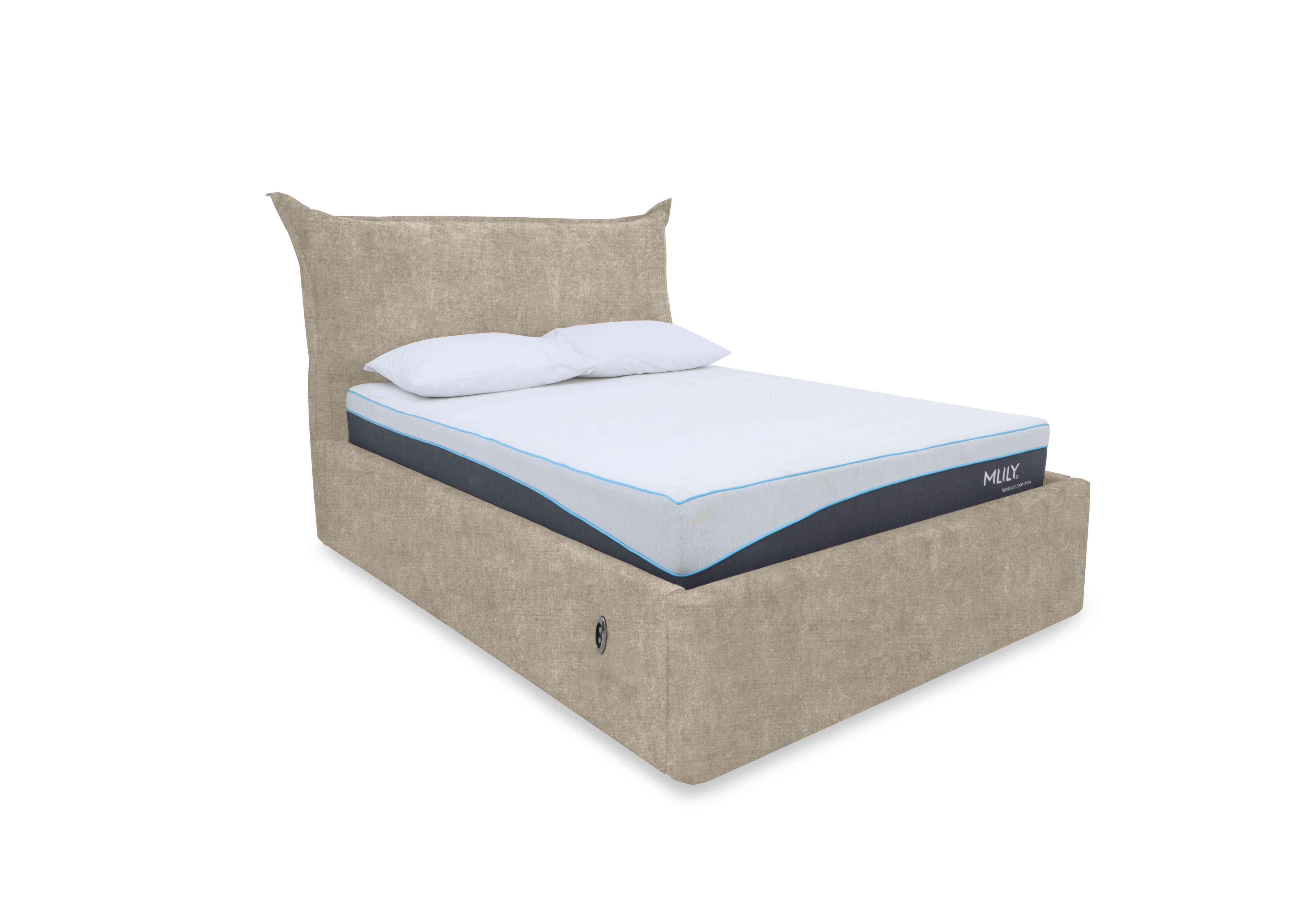 Celestial Electric Ottoman Bed Frame in Kashmir Chalk on Furniture Village