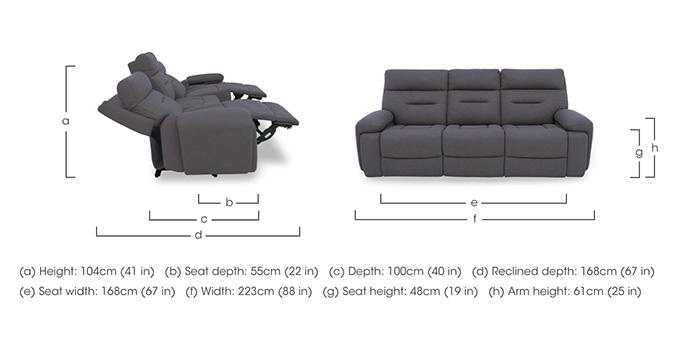 Cinemax Fabric 3 Seater 3 Cushion Power Recliner Sofa with Power Headrests in  on Furniture Village