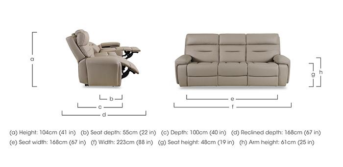 Cinemax Leather 3 Seater 3 Cushion Power Recliner Sofa with Power Headrests in  on Furniture Village