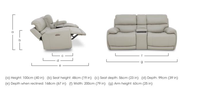 Link Leather 2 Seater Power Recliner Sofa with Power Headrests and Cupholders in  on Furniture Village