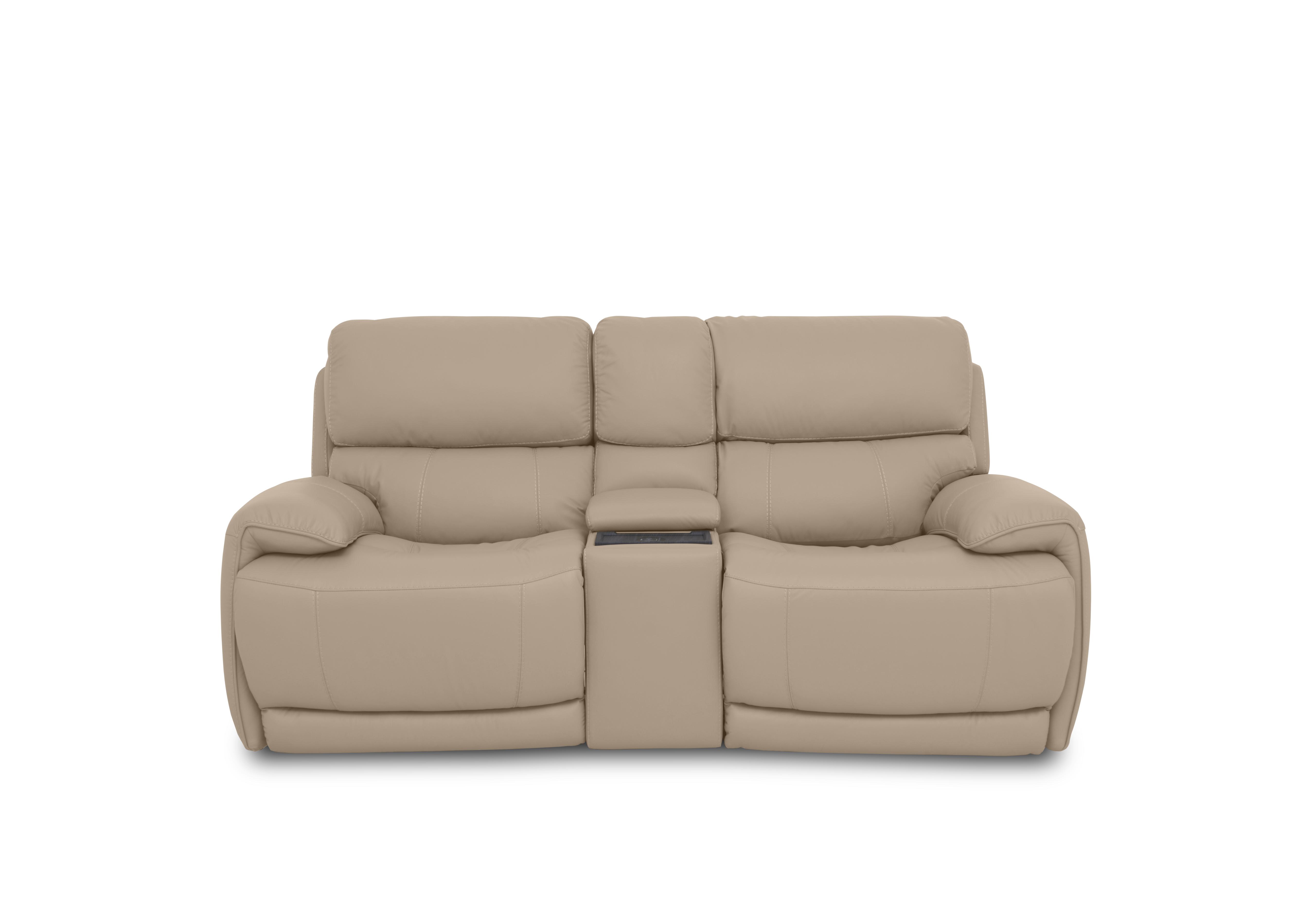 Link Leather 2 Seater Power Recliner Sofa with Power Headrests and Cupholders in Bv-039c Pebble on Furniture Village