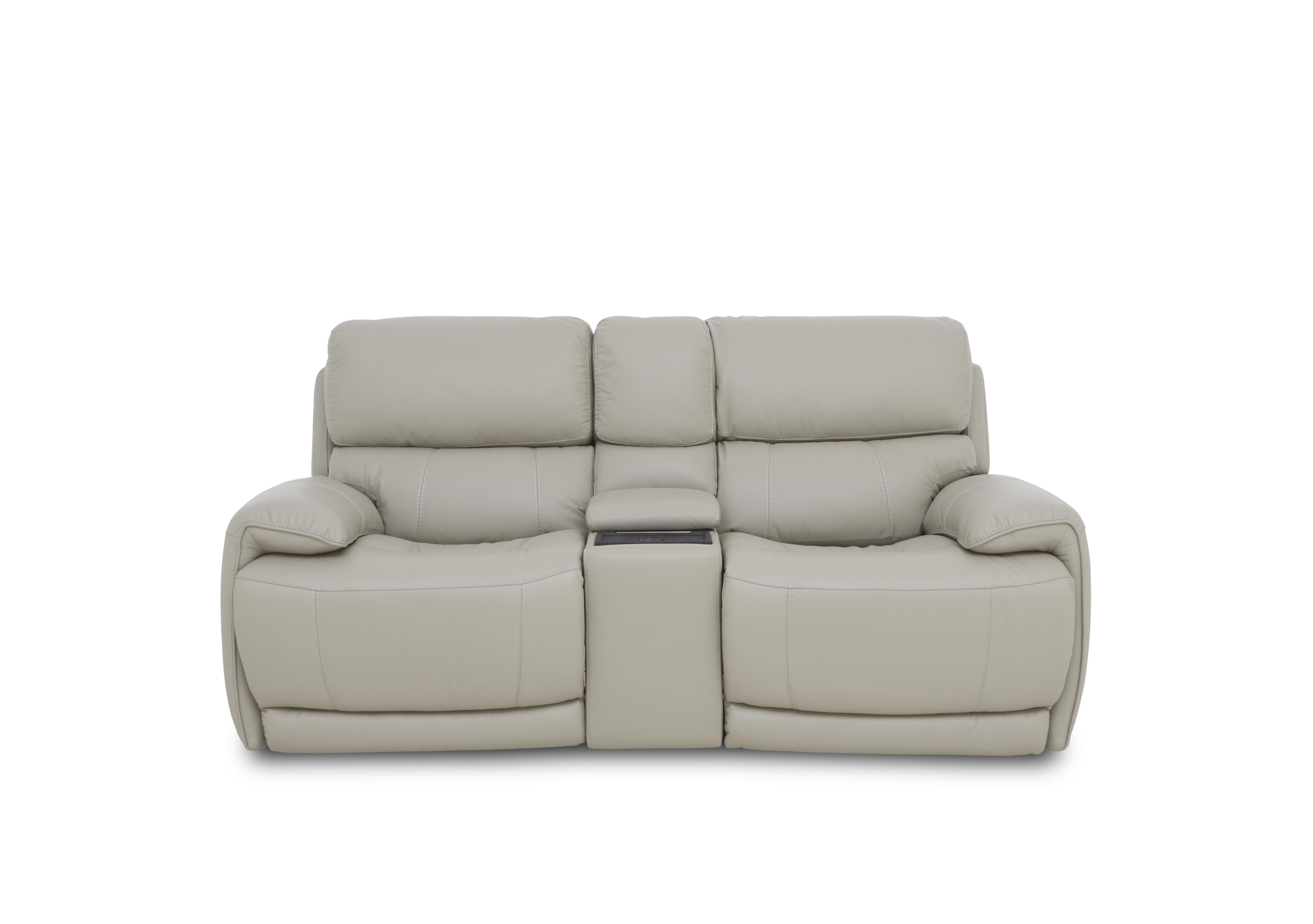 Link Leather 2 Seater Power Recliner Sofa with Power Headrests and Cupholders in Bv-041e Dapple Grey on Furniture Village