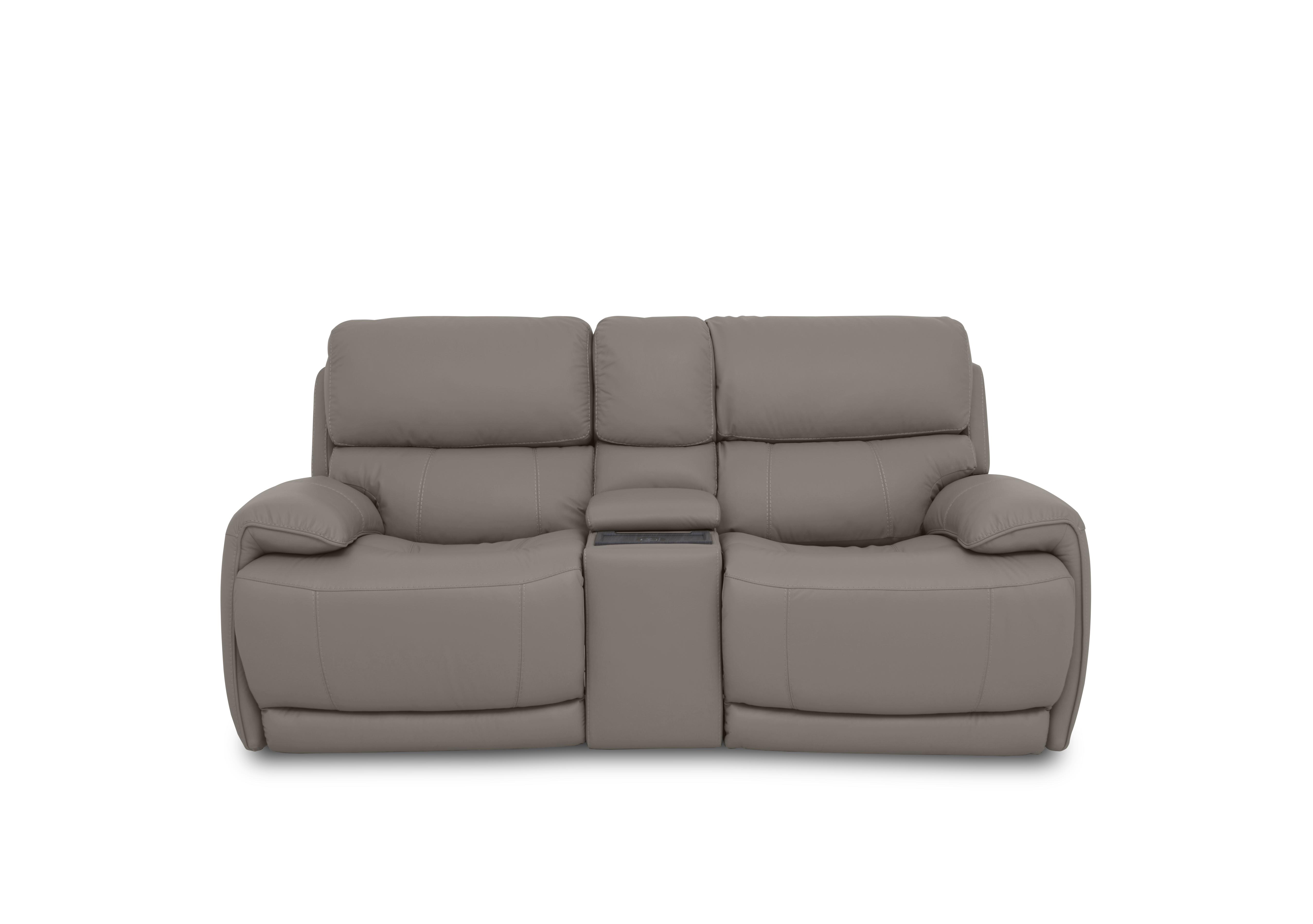 Link Leather 2 Seater Power Recliner Sofa with Power Headrests and Cupholders in Bv-042e Elephant on Furniture Village