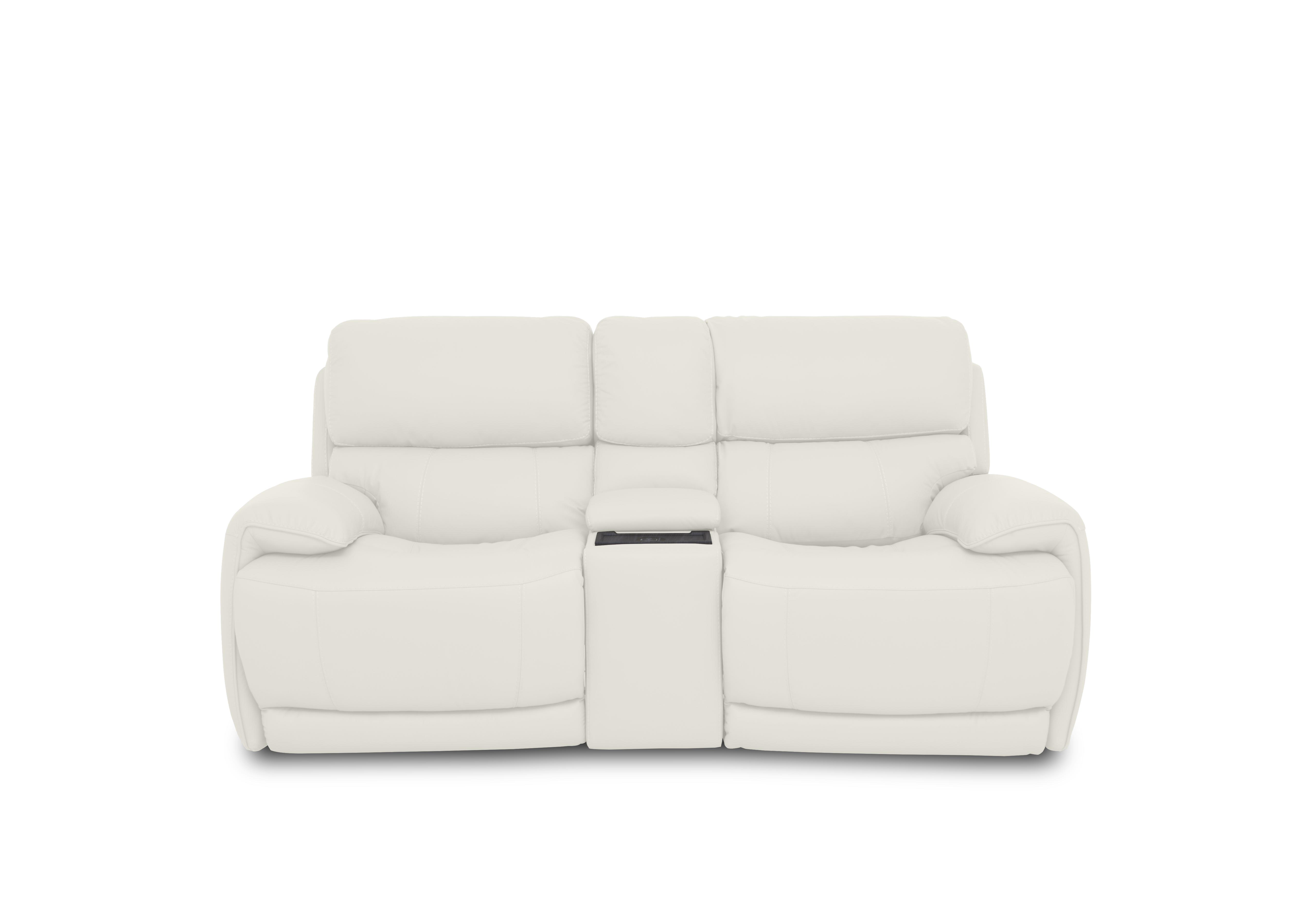 Link Leather 2 Seater Power Recliner Sofa with Power Headrests and Cupholders in Bv-744d Star White on Furniture Village