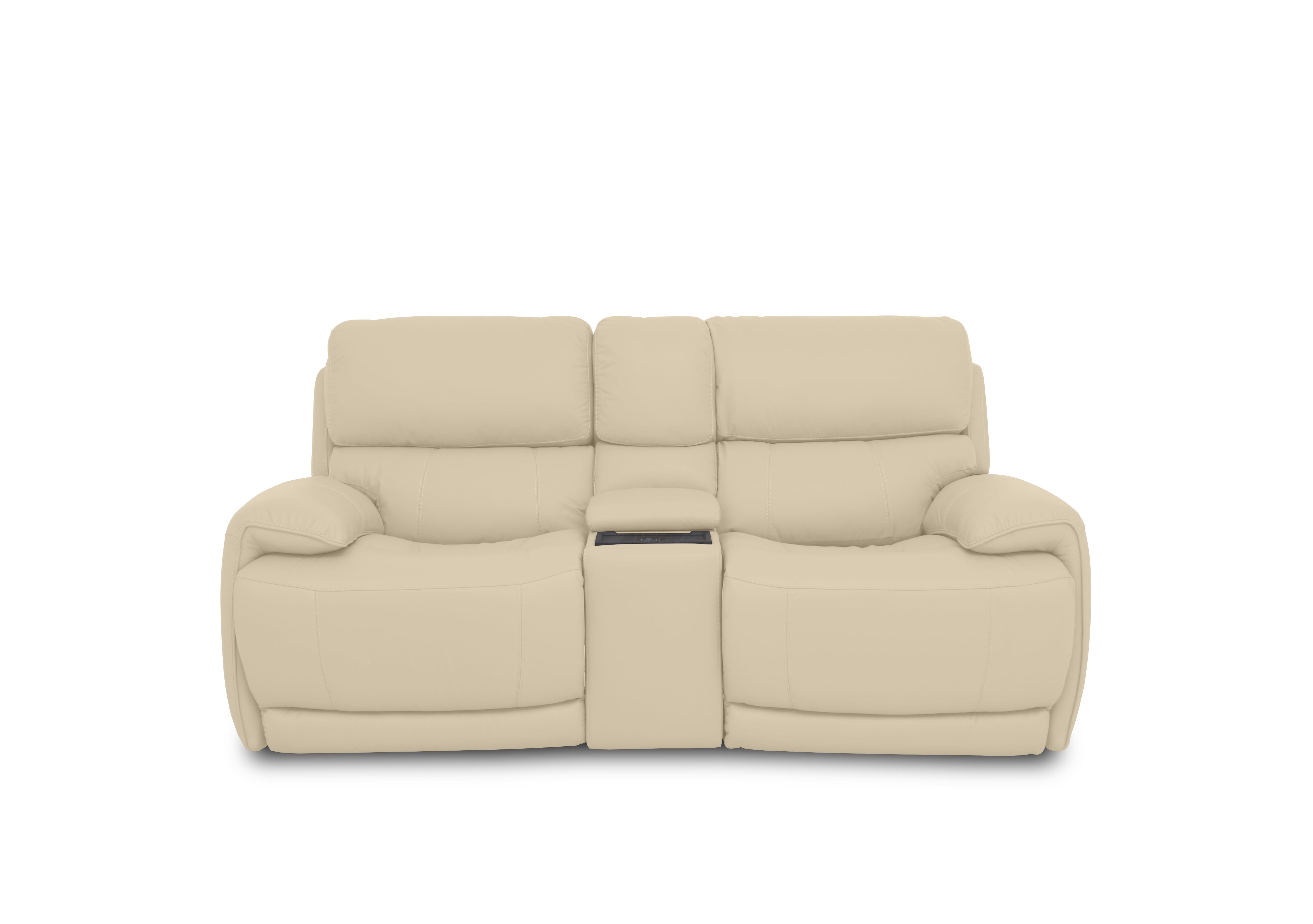 Link Leather 2 Seater Power Recliner Sofa with Power Headrests and Cupholders in Bv-862c Bisque on Furniture Village