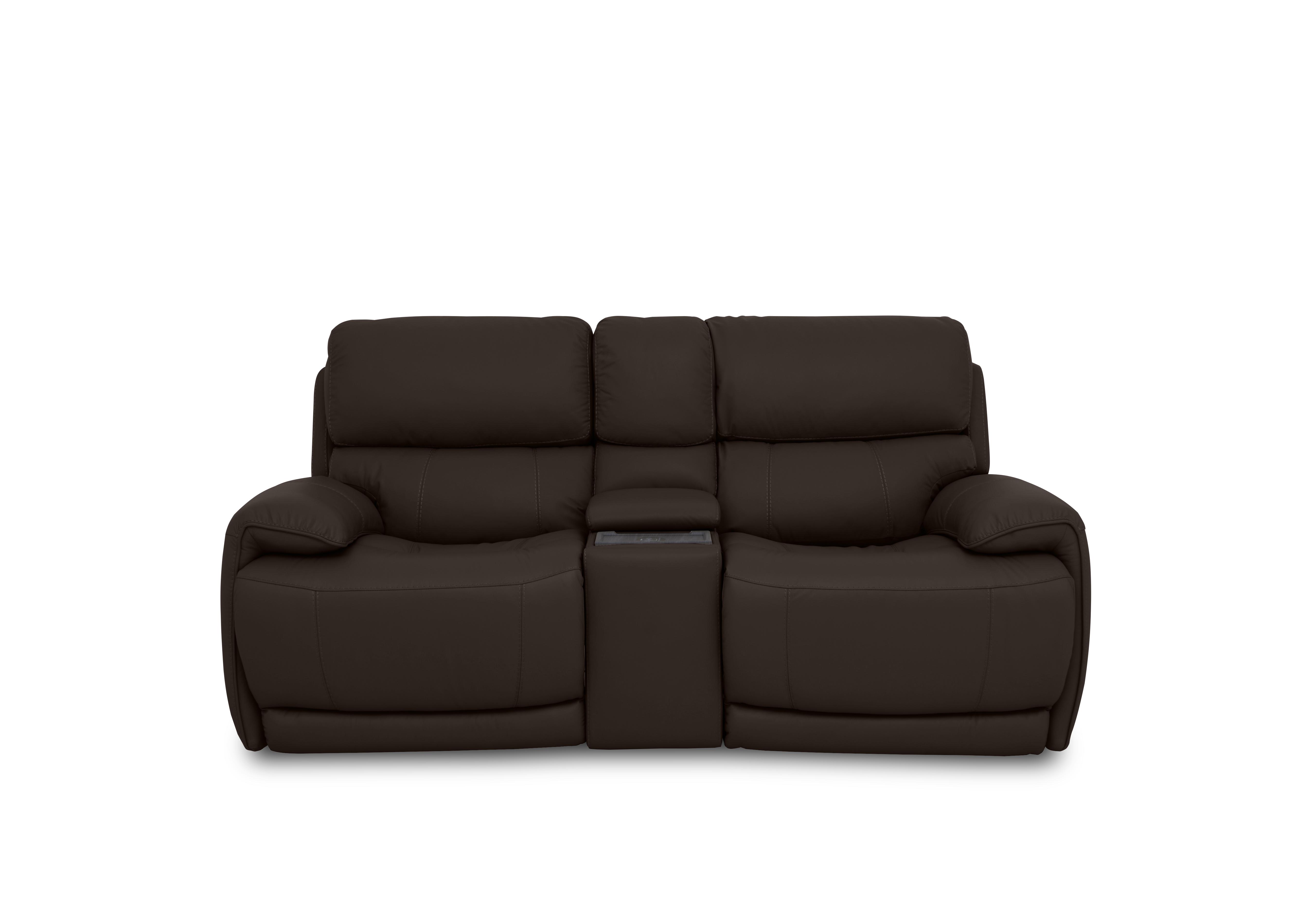 Link Leather 2 Seater Power Recliner Sofa with Power Headrests and Cupholders in Nc-037c Walnut on Furniture Village