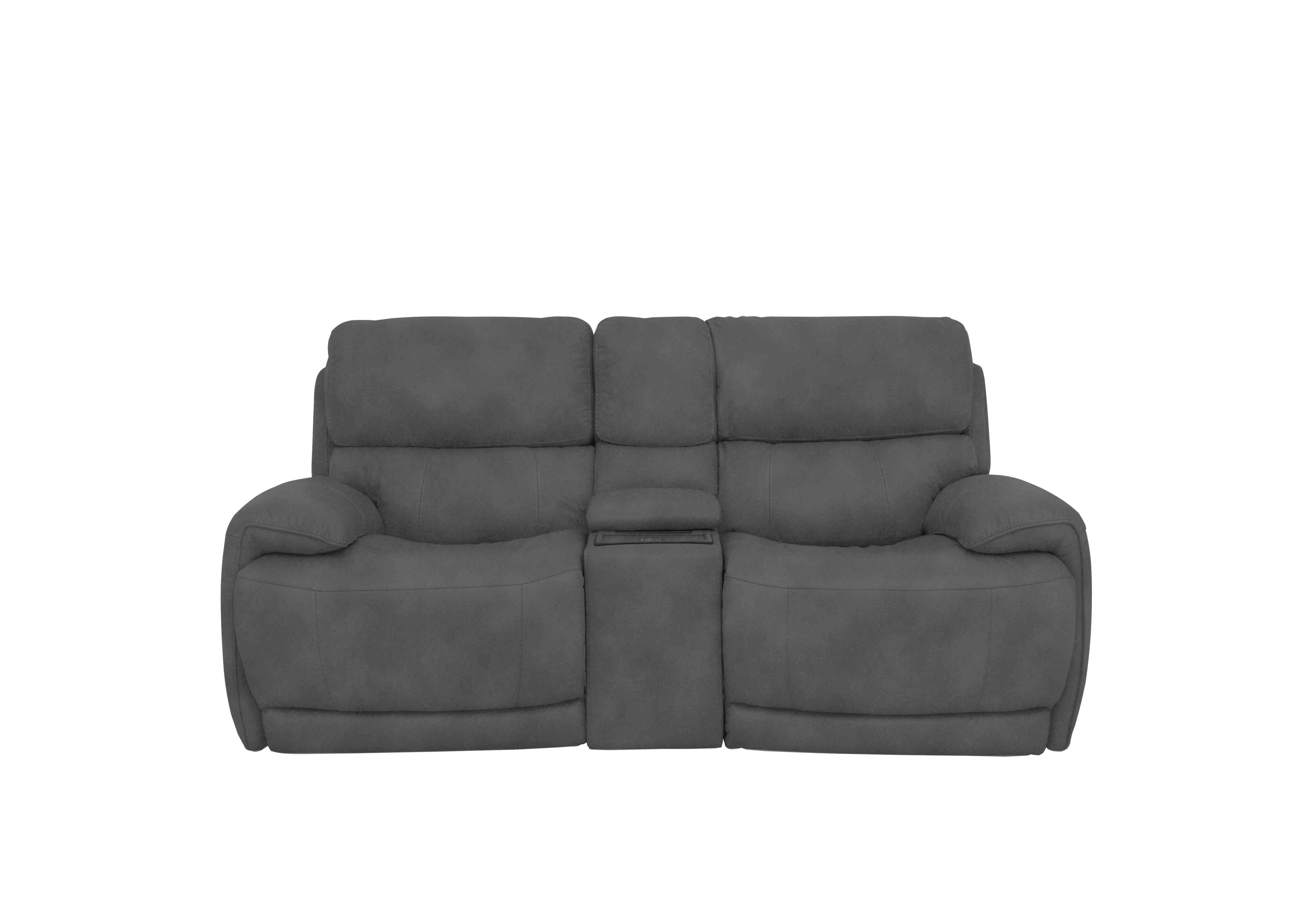 Link Fabric 2 Seater Power Recliner Sofa with Power Headrests and Cupholders in Bfa-Bey-R19 Graphite on Furniture Village