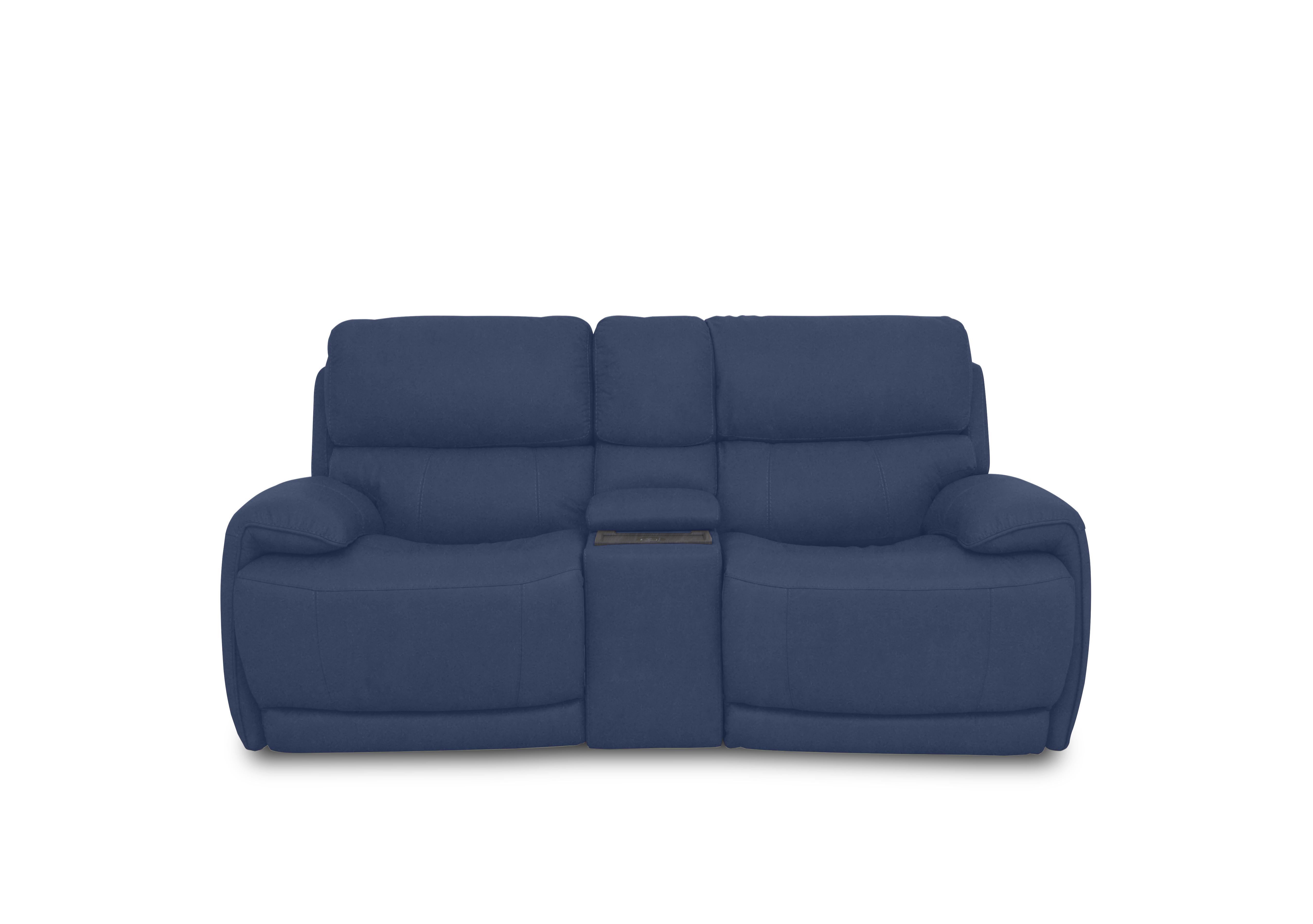 Link Fabric 2 Seater Power Recliner Sofa with Power Headrests and Cupholders in Bfa-Blj-R10 Blue on Furniture Village