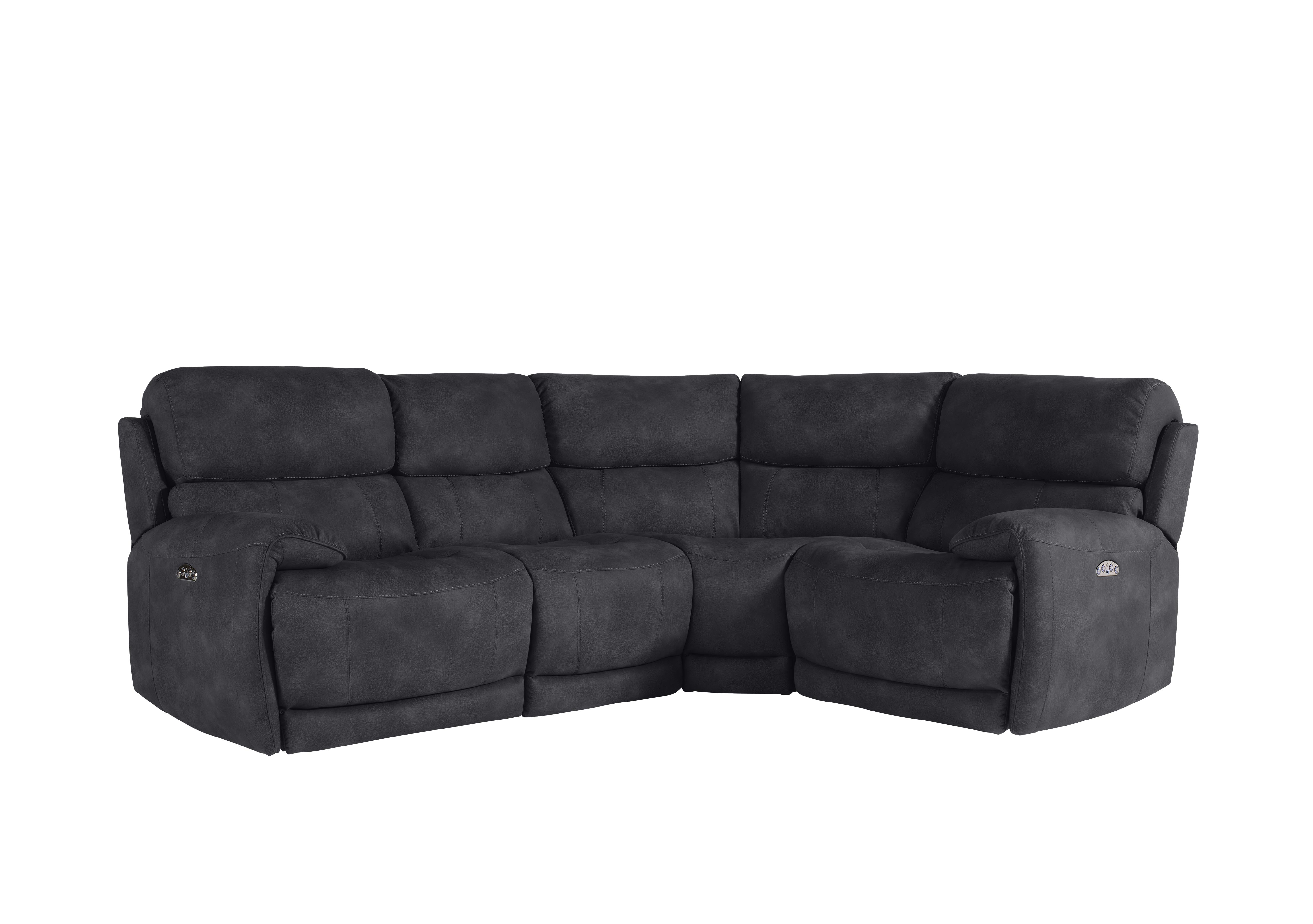 Link Fabric Power Recliner Corner Sofa with Power Headrests in Bfa-Bey-R23 Charcoal on Furniture Village