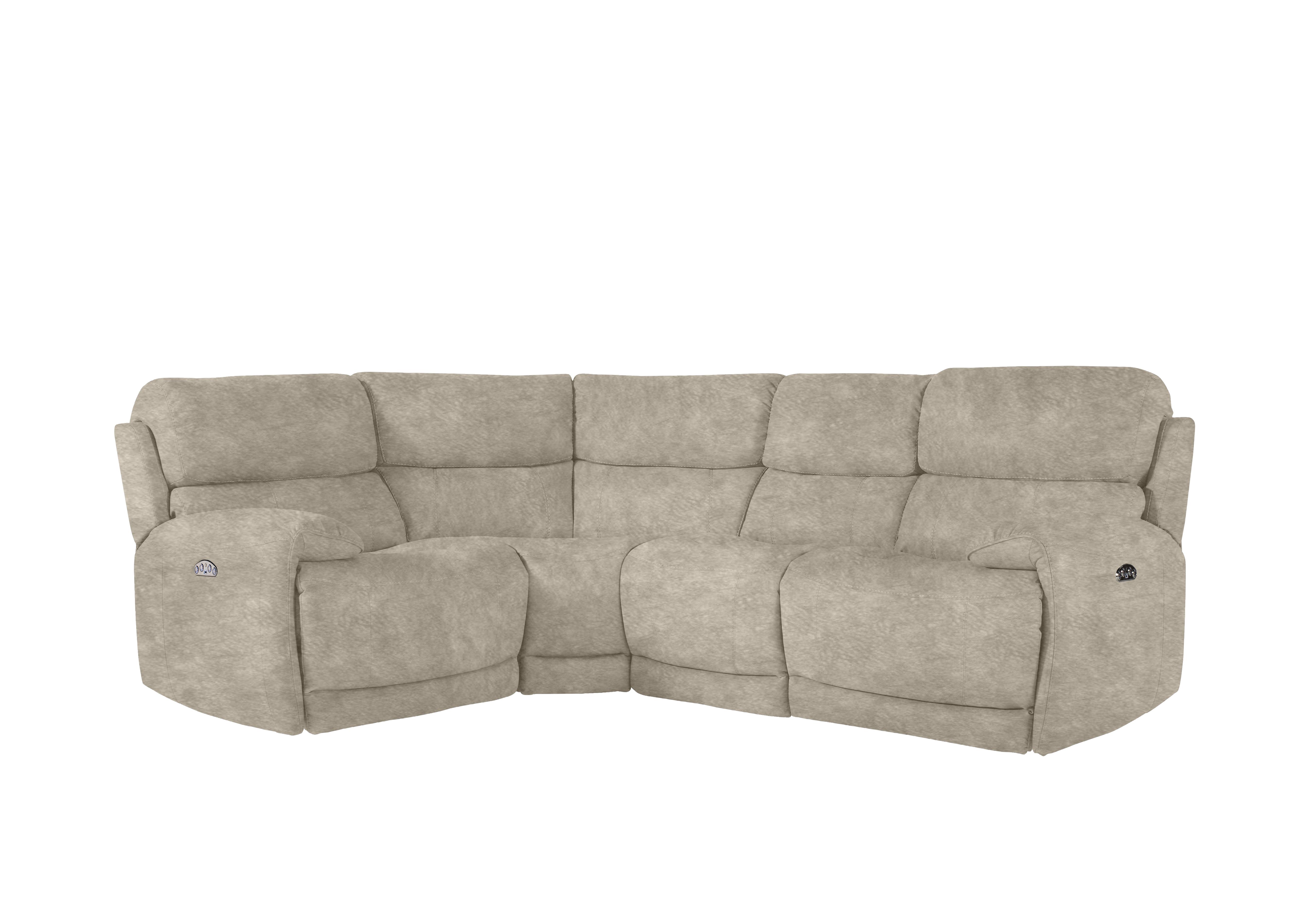 Link Fabric Power Recliner Corner Sofa with Power Headrests in Bfa-Bnn-R26 Fv2 Cream on Furniture Village