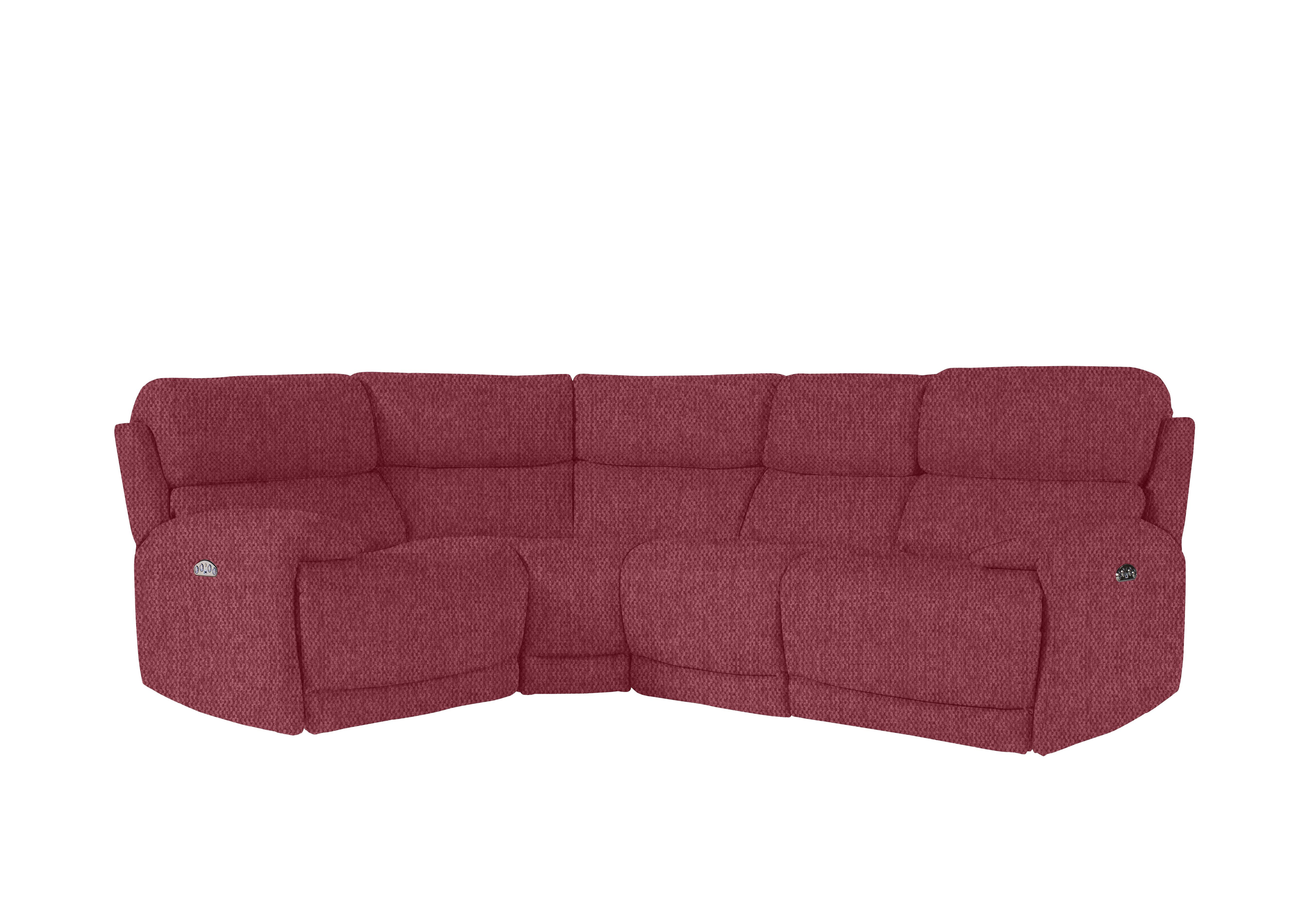Link Fabric Power Recliner Corner Sofa with Power Headrests in Fab-Blt-R29 Red on Furniture Village