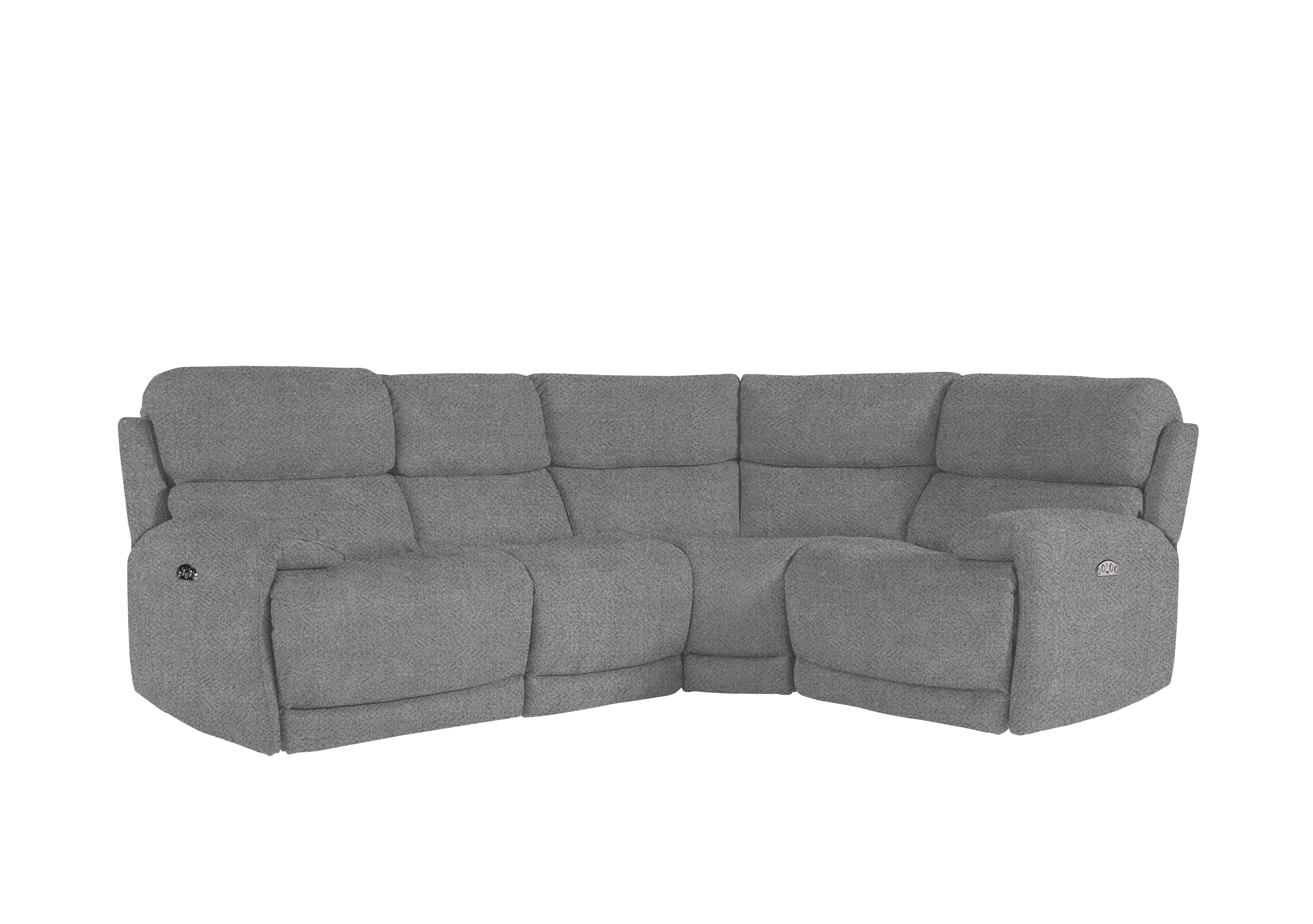 Link Fabric Power Recliner Corner Sofa with Power Headrests in Fab-Meo-R24 Haze on Furniture Village