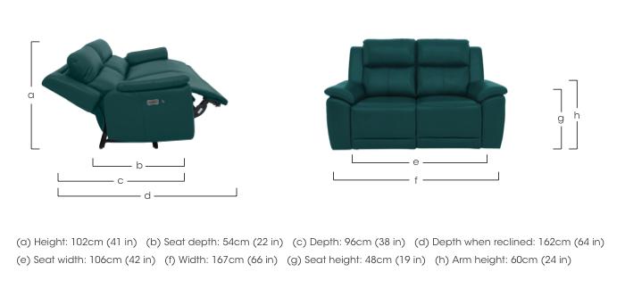 Utah Leather 2 Seater Power Recliner Sofa with Heated Seats in  on Furniture Village
