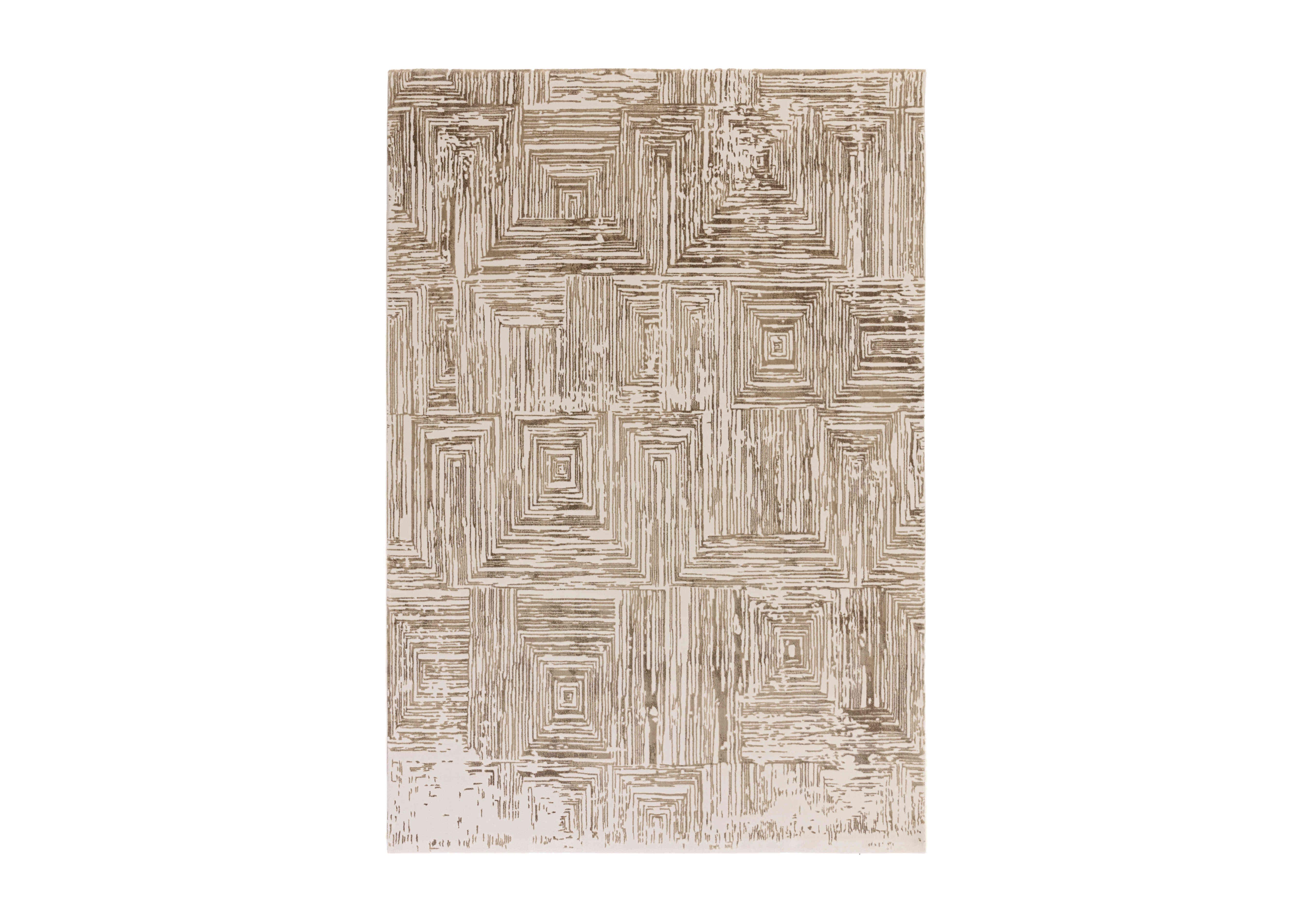 Kuza Portrait Rug in Beige on Furniture Village