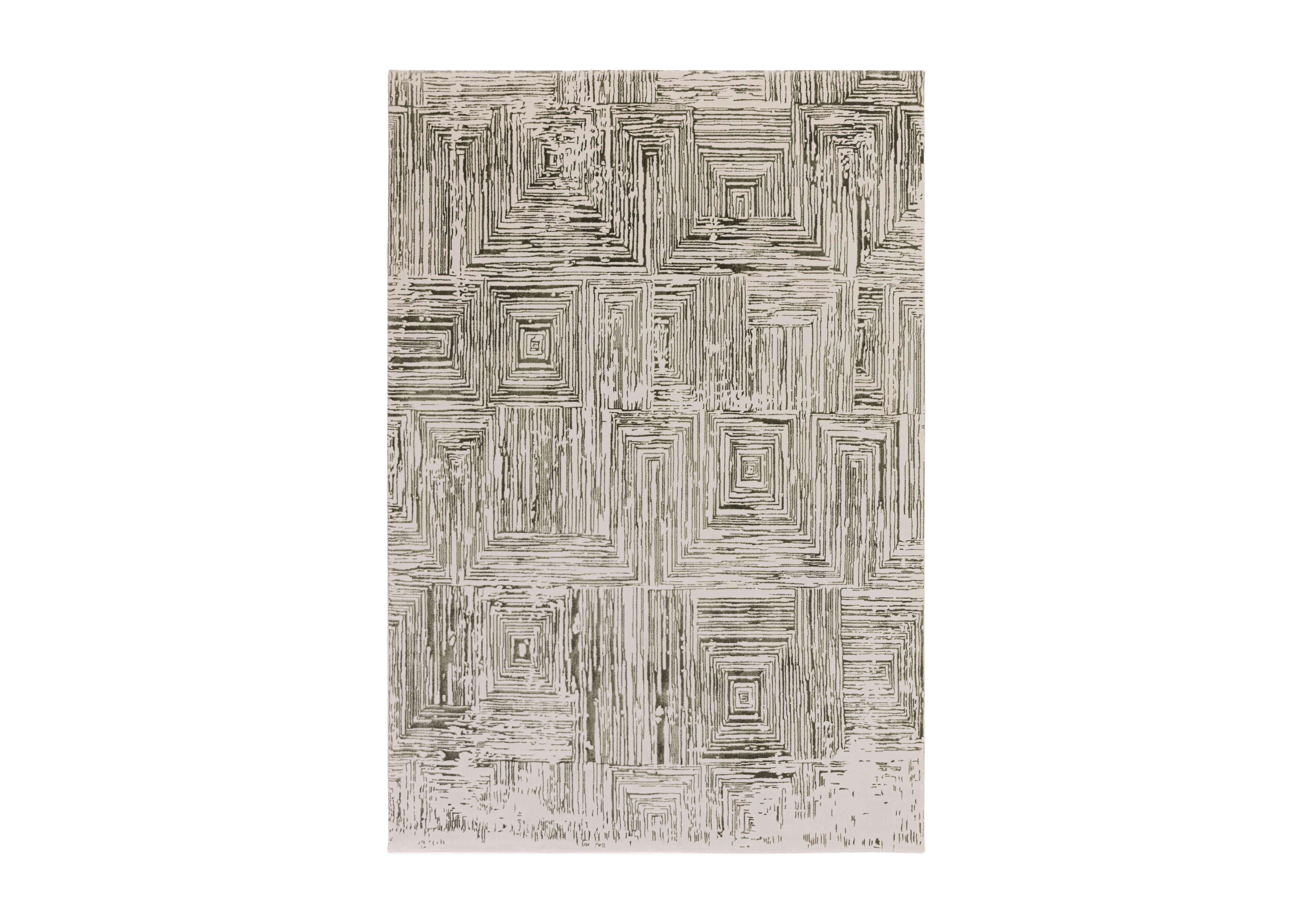 Kuza Portrait Rug in Khaki on Furniture Village