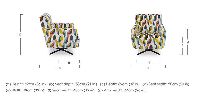 Abberton Accent Swivel Chair in Patterned Fabric in  on Furniture Village