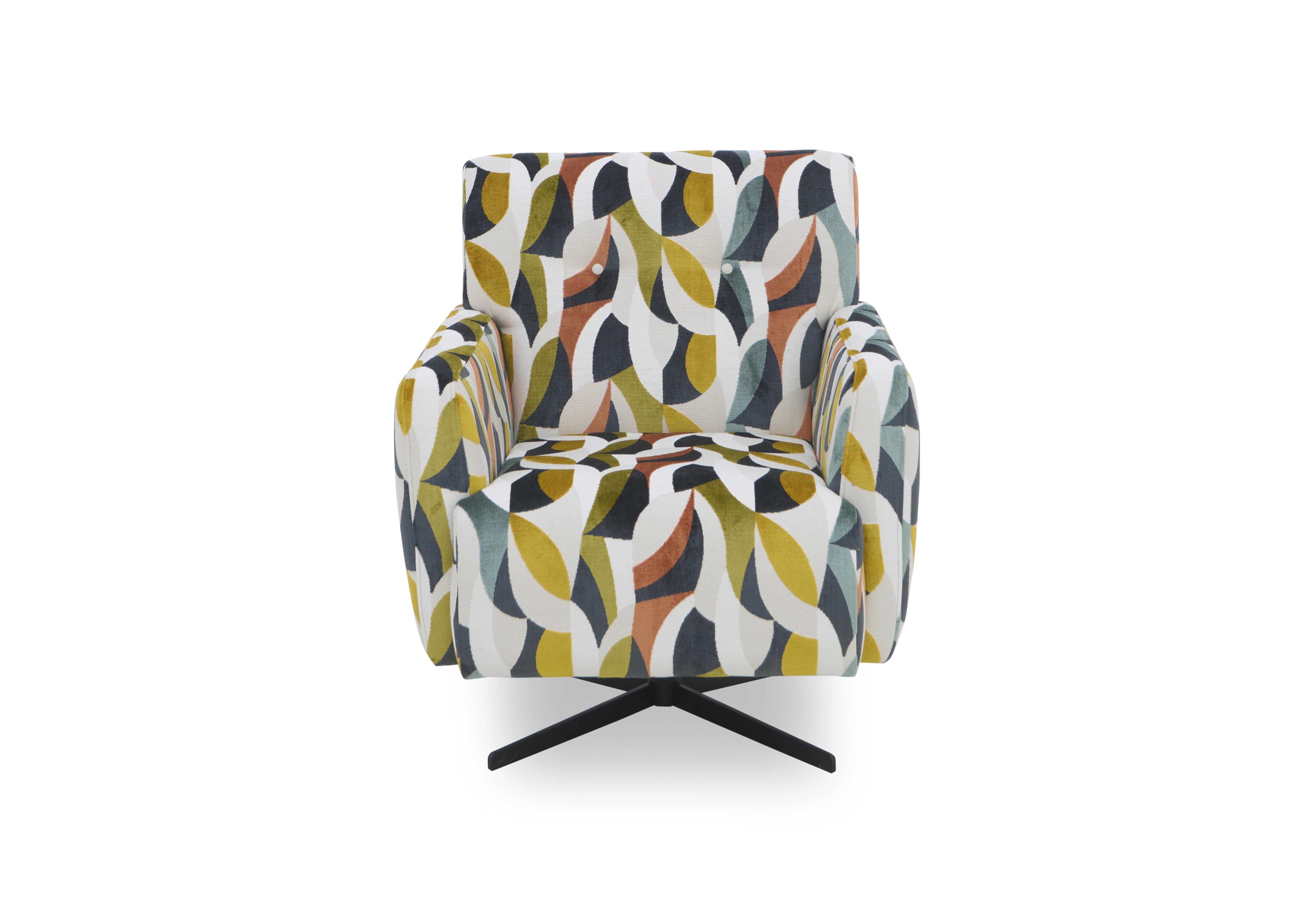 Abberton Accent Swivel Chair in Patterned Fabric in Terrazzo Audley Velvet on Furniture Village