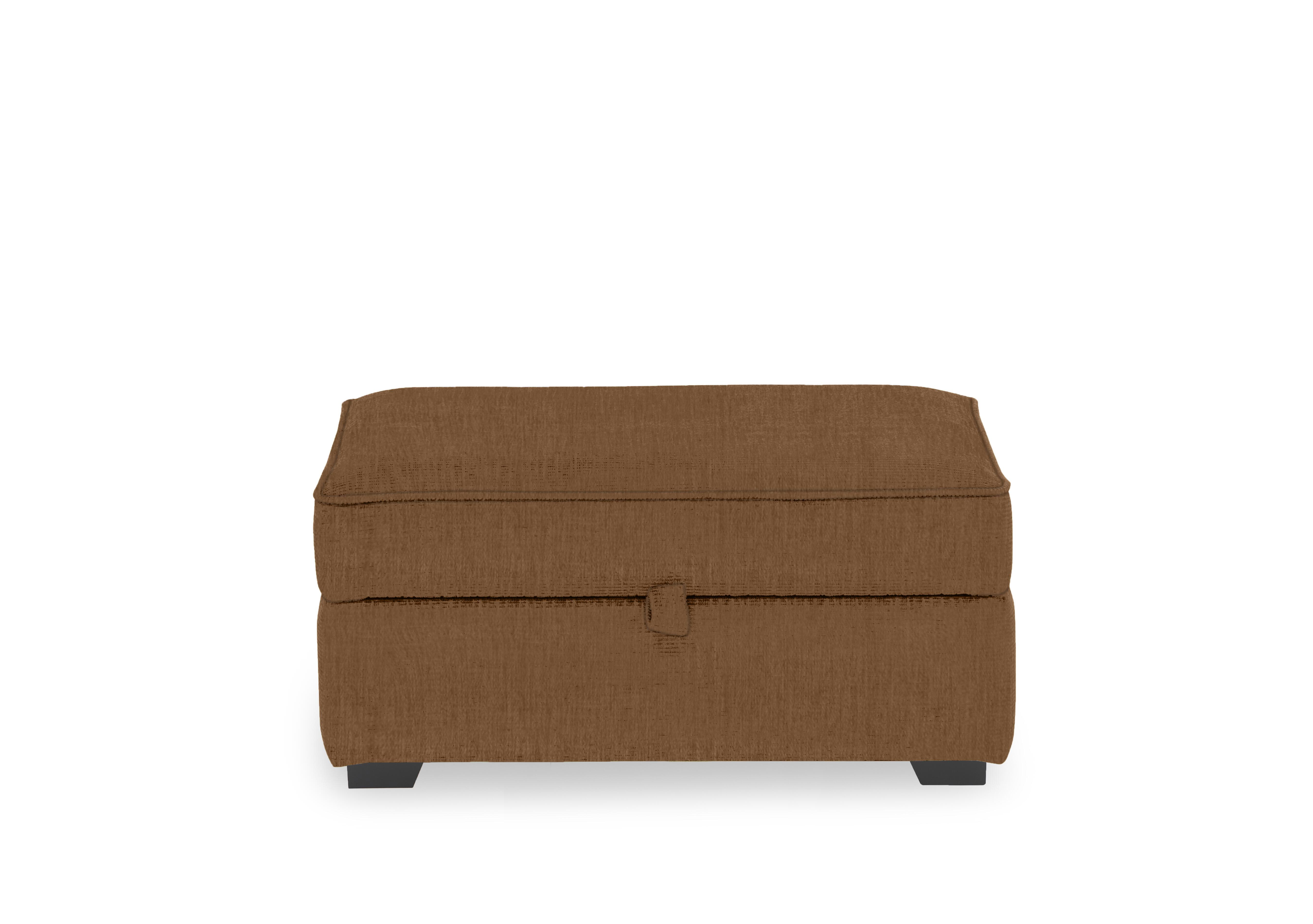 Abberton Large Storage Footstool in Plain Fabric in Caramel Thaxted Chenille Plain on Furniture Village