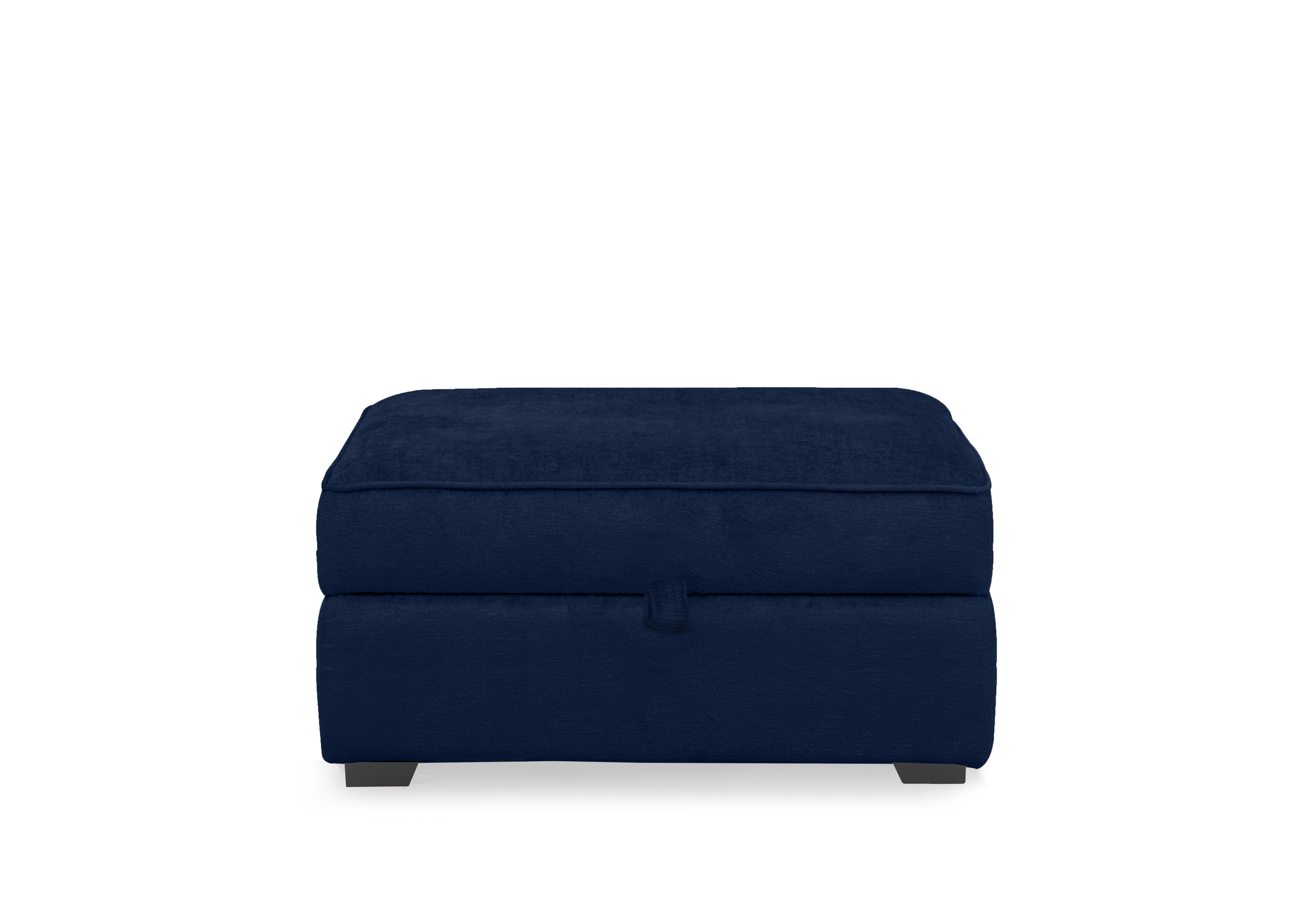 Abberton Large Storage Footstool in Plain Fabric in Indigo Ashton Chenille Plain on Furniture Village