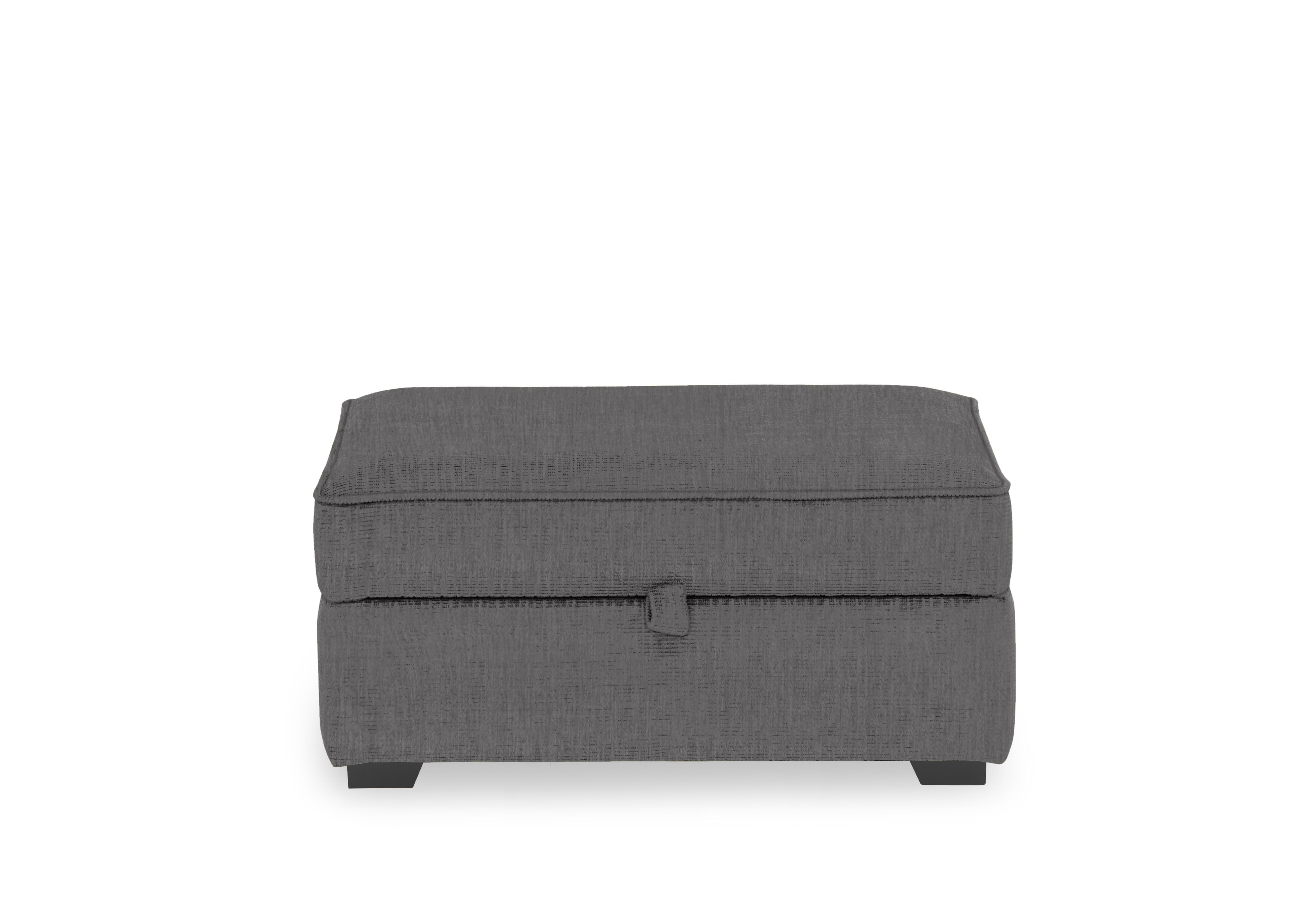 Abberton Large Storage Footstool in Plain Fabric in Iron Debden Plain on Furniture Village