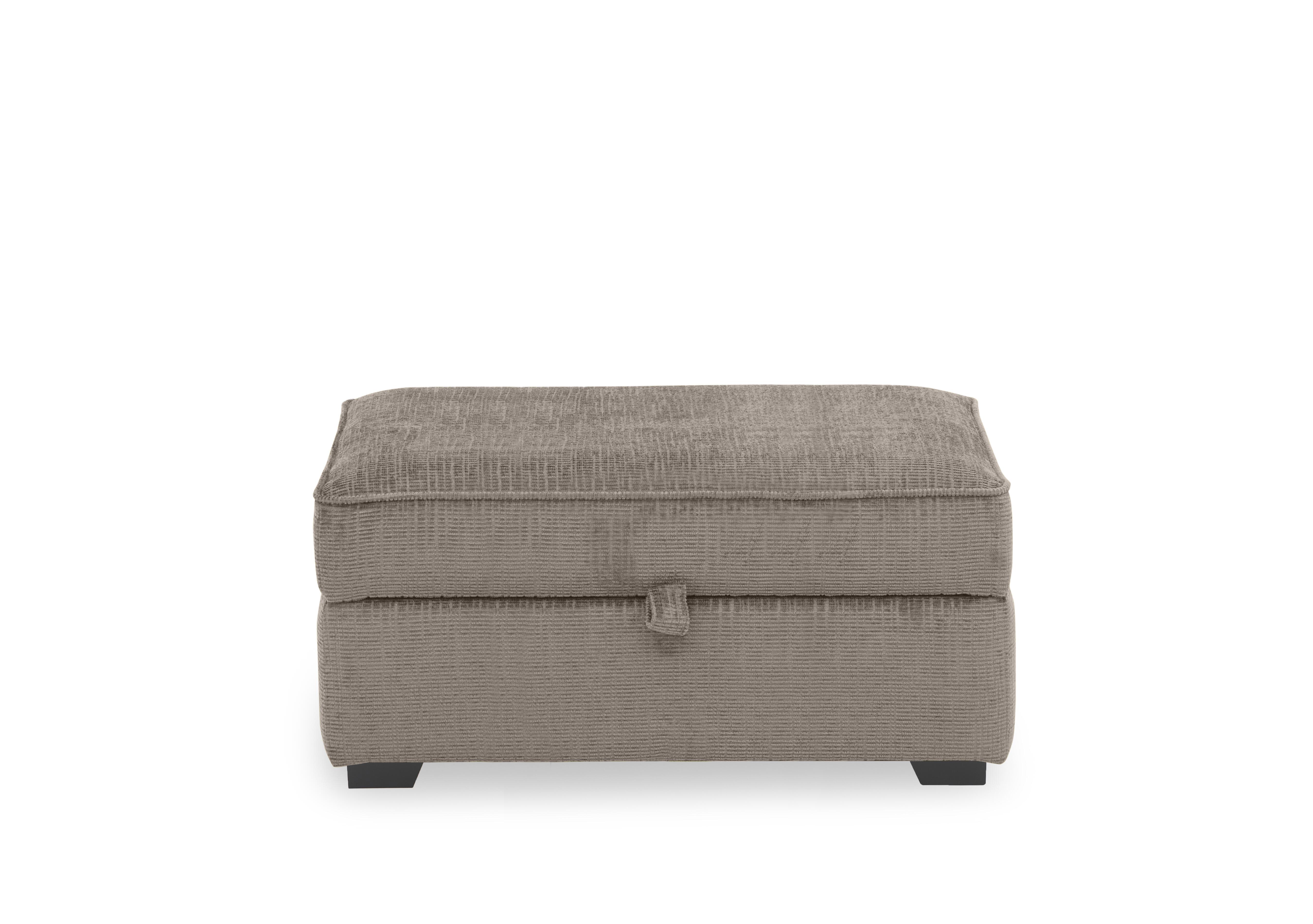 Abberton Large Storage Footstool in Plain Fabric in Latte Bromley Chenille Plain on Furniture Village