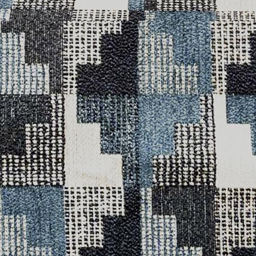 Hedingham Small Storage Footstool in Patterned Fabric in Indigo Kendall Chenille on Furniture Village