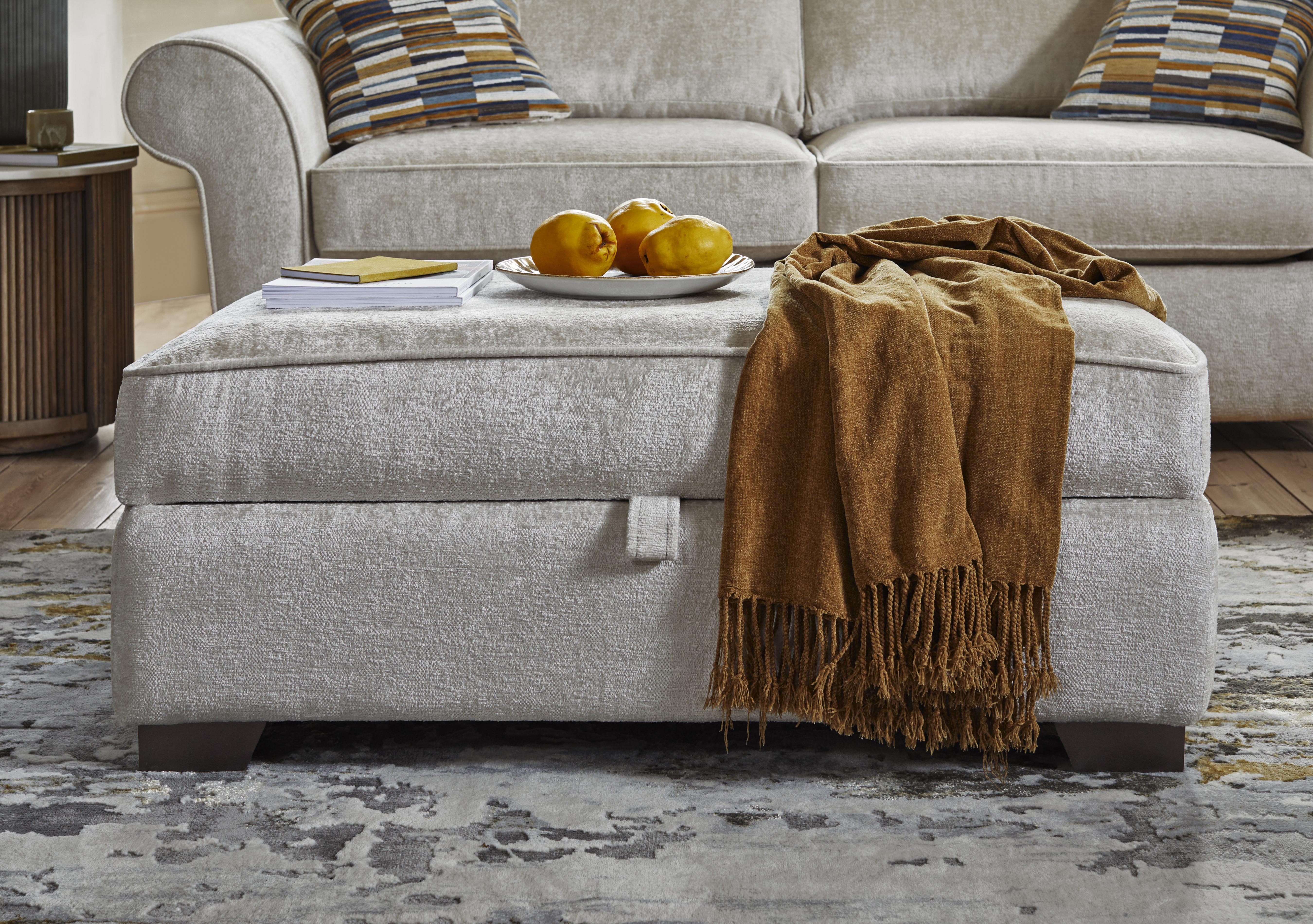 Hedingham Large Storage Footstool in Plain Fabric in  on Furniture Village