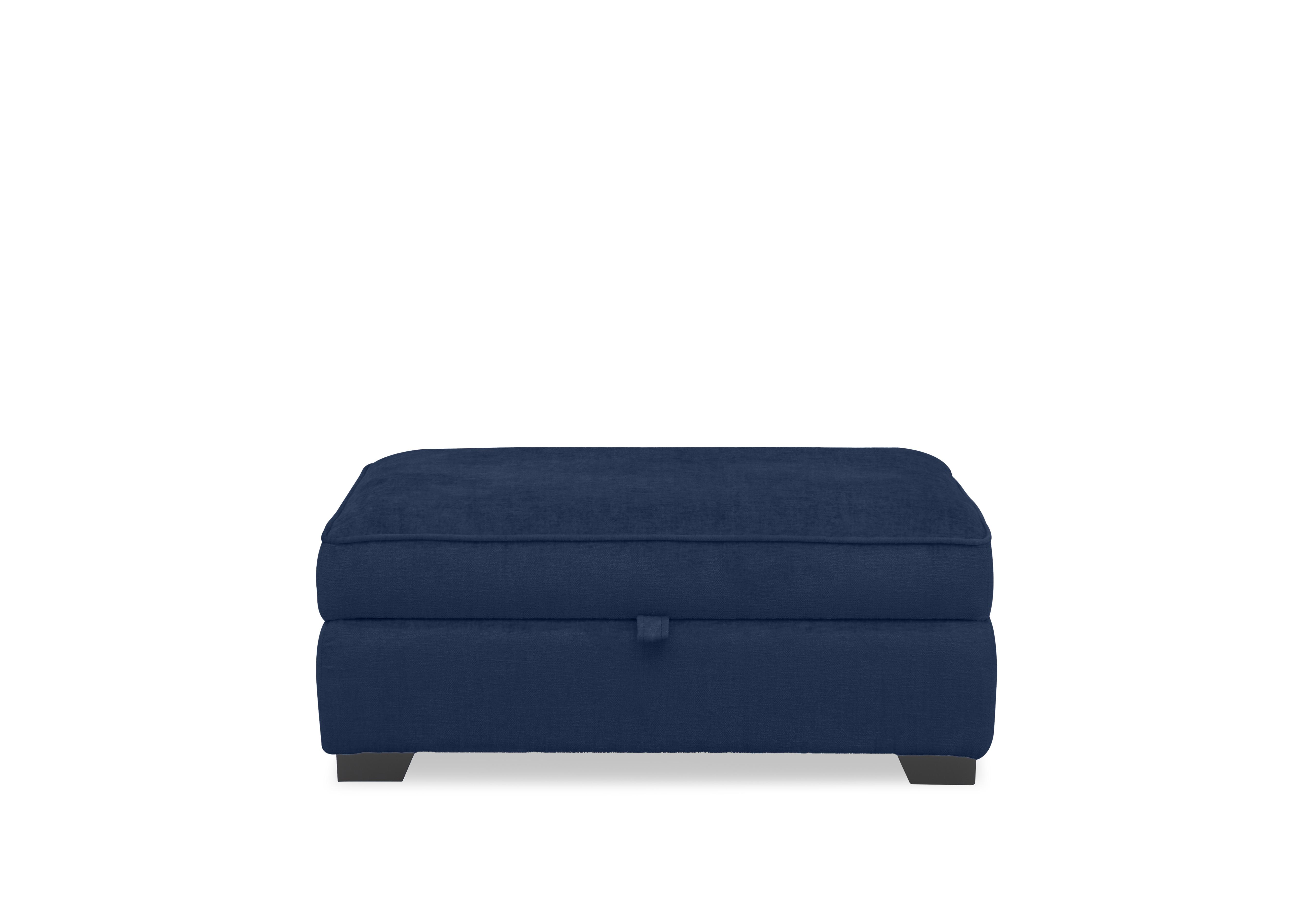Hedingham Large Storage Footstool in Plain Fabric in Indigo Ashton Chenille Plain on Furniture Village