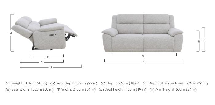 Utah Fabric 3 Seater Power Recliner Sofa with Heated Seats in  on Furniture Village