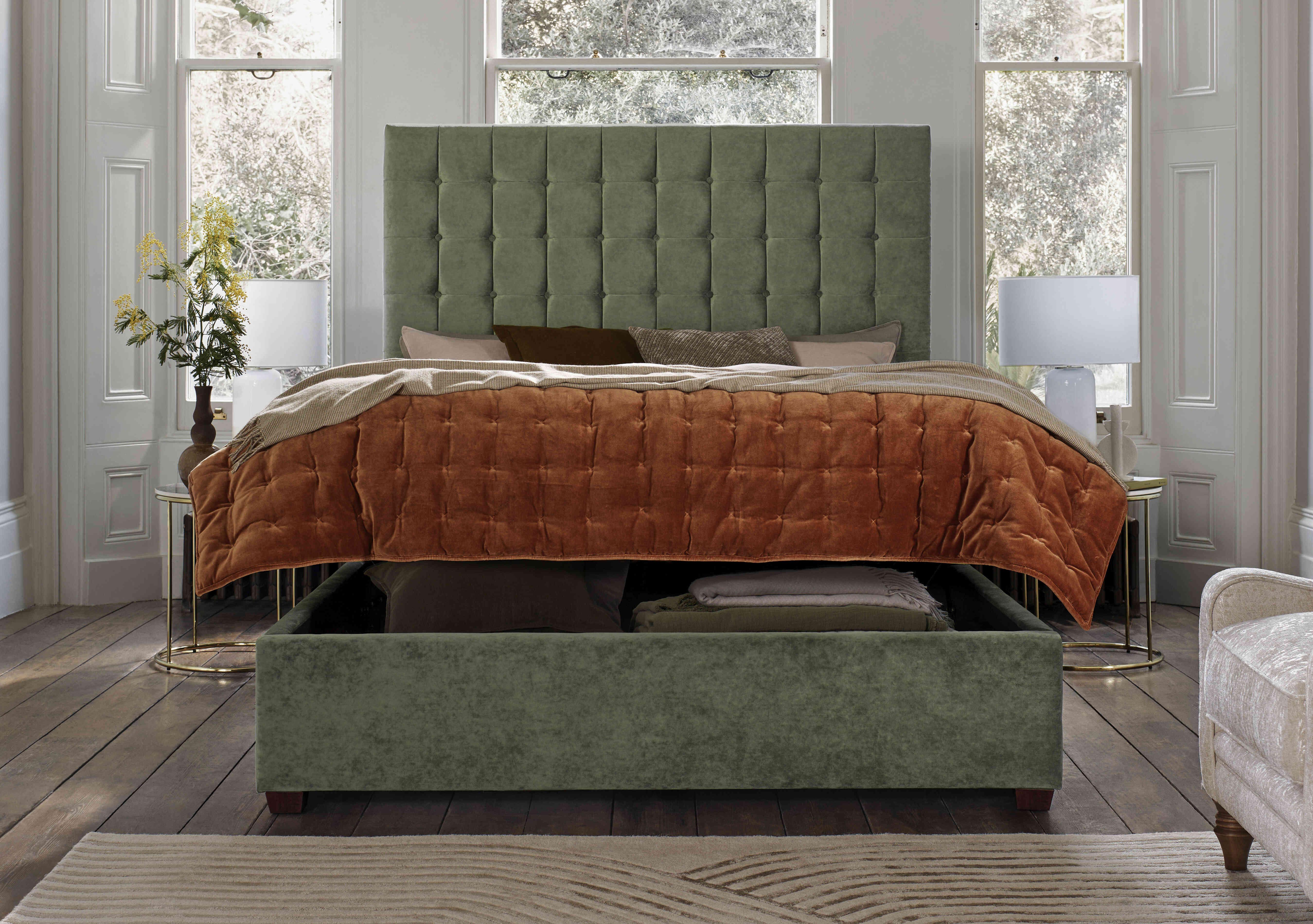 Carrie 160cm Headboard Electric Ottoman Bed Frame in  on Furniture Village