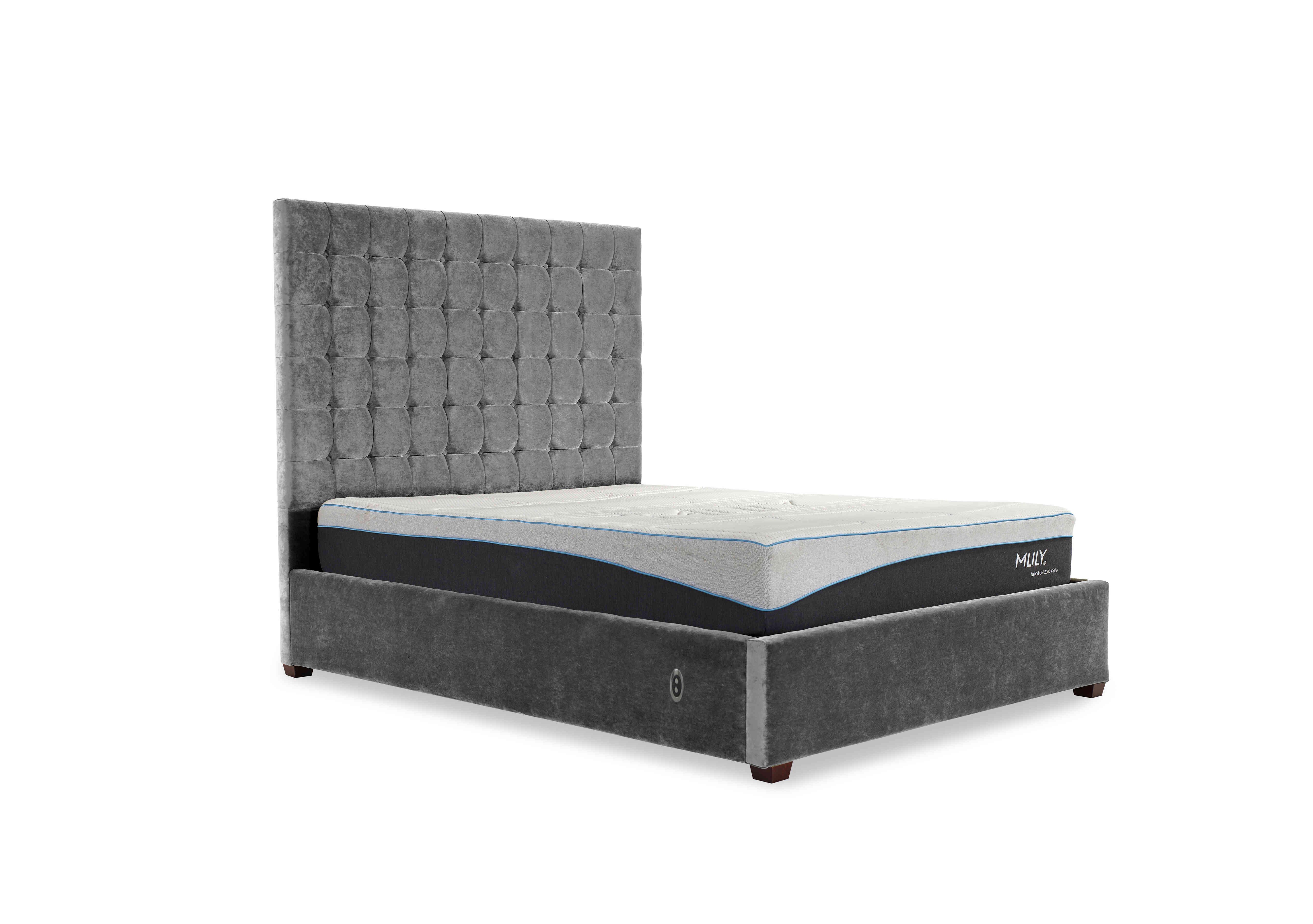 Carrie 160cm Headboard Electric Ottoman Bed Frame in Allora Grey on Furniture Village
