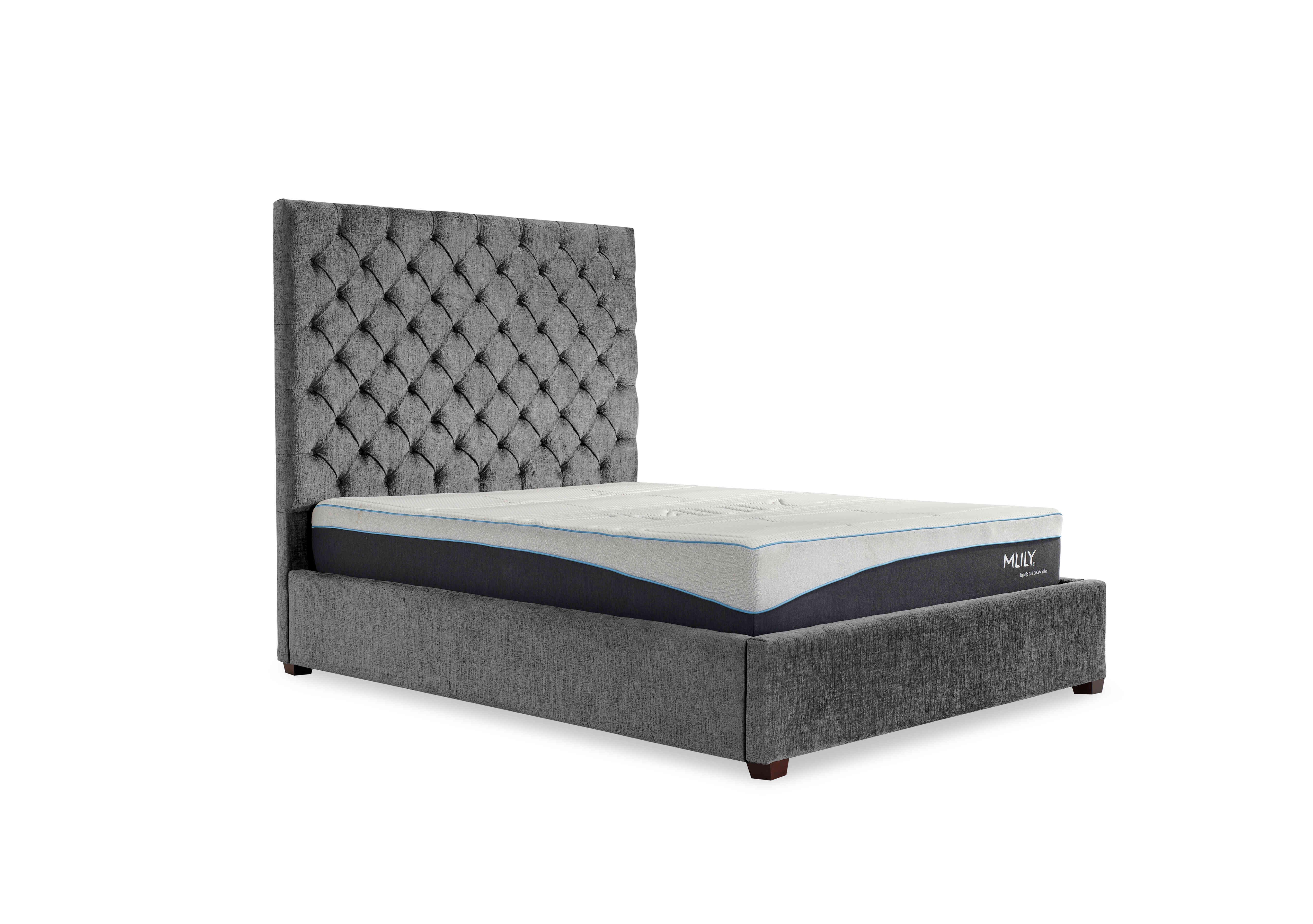 Charlotte 160cm Headboard Manual Ottoman Bed Frame in Allora Grey on Furniture Village