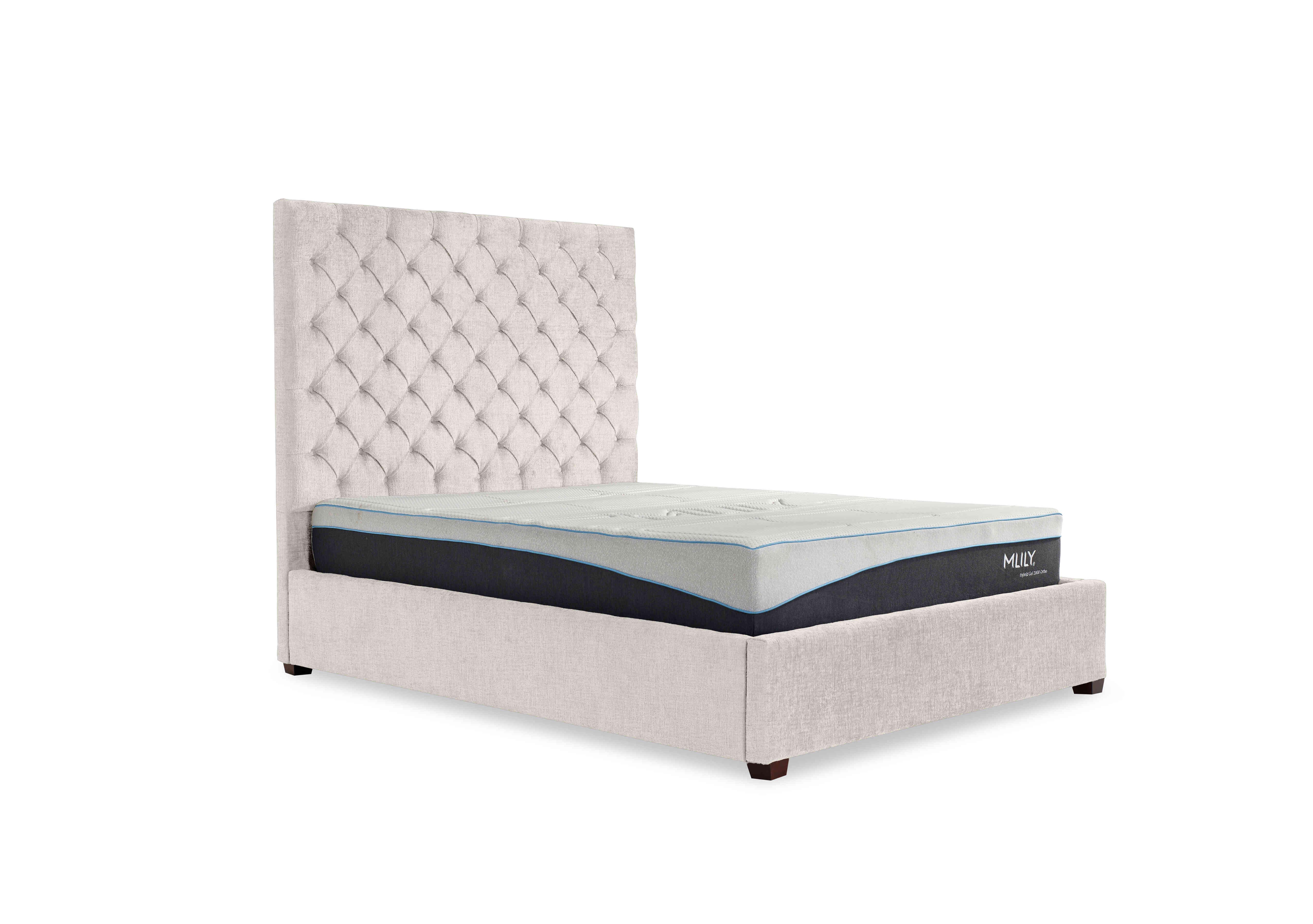 Charlotte 160cm Headboard Manual Ottoman Bed Frame in Ciaga Cream on Furniture Village
